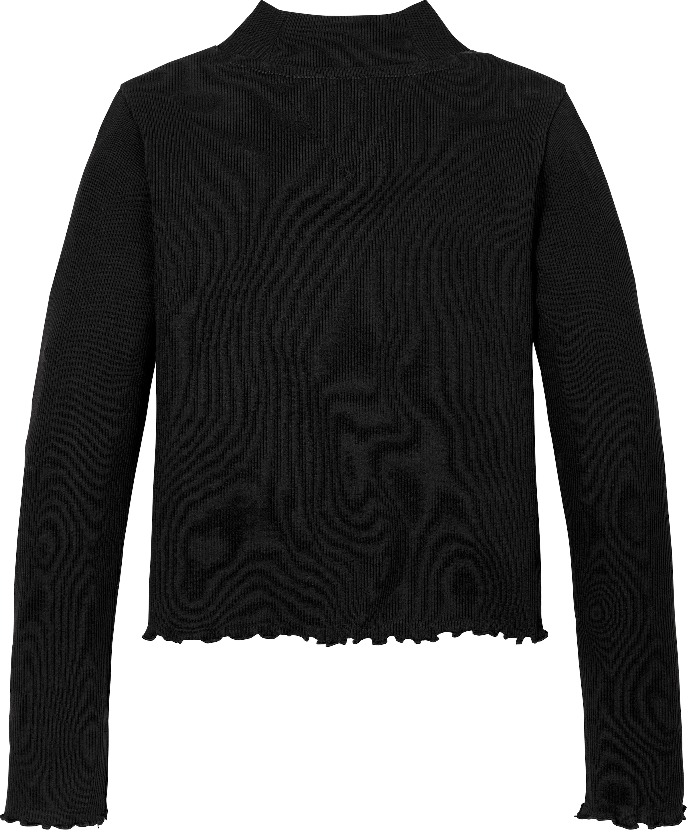 Tommy Hilfiger Langarmshirt »MOCK NECK RIB TOP LS«, mit Babylock-Saum, Logostickerei