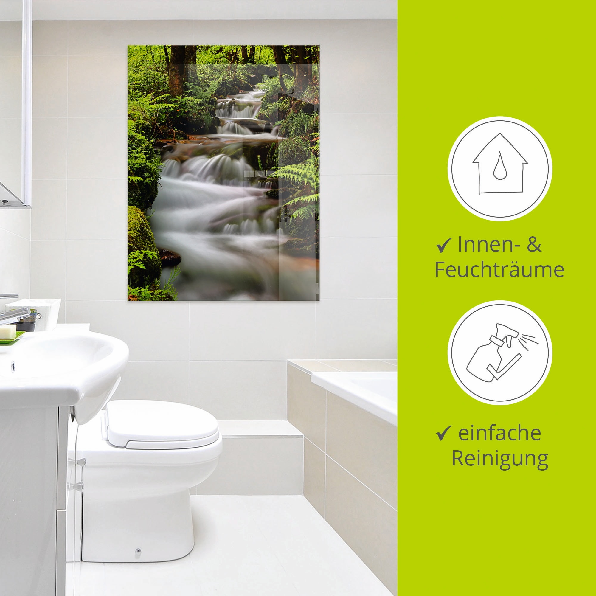 Artland Glasbild »Schwarzwaldbach« Gewässer 1 Stk. tlg. in verschiedenen Größen