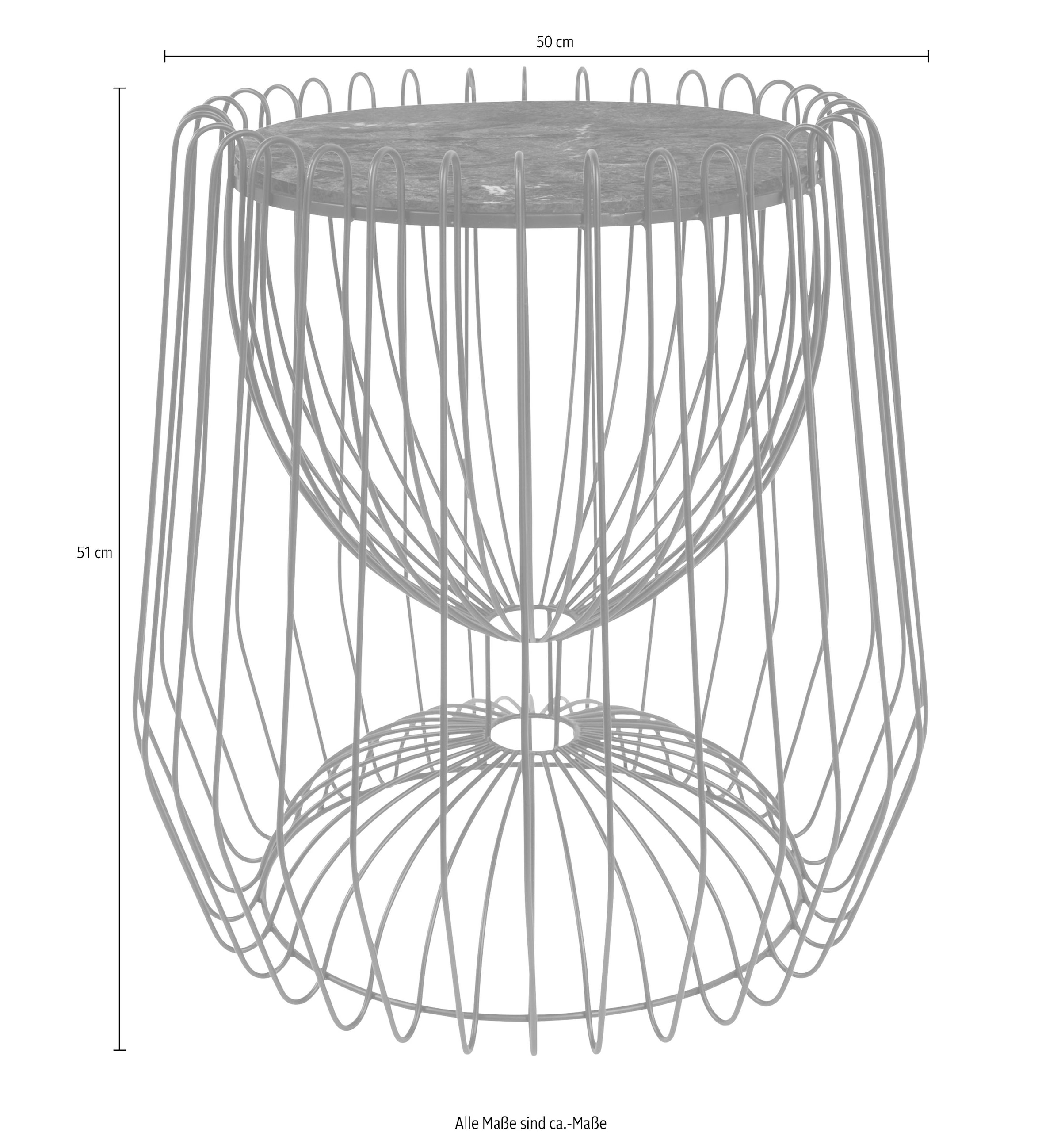 Kayoom Beistelltisch »Malibu 225, Beistelltisch mit edler Marmorplatte« 1 Stk. tlg. ø-Marmorplatte: 33,5 cm, angesagtes Metalldesign, pflegeleicht