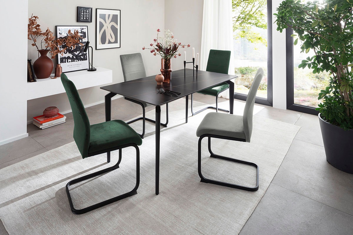 MCA furniture Esstisch »FREMONT 4-Fuß Tisch«, (Einzelstück), Keramik,Metall,Tischplatte 1,2cm, 4-6 Personen