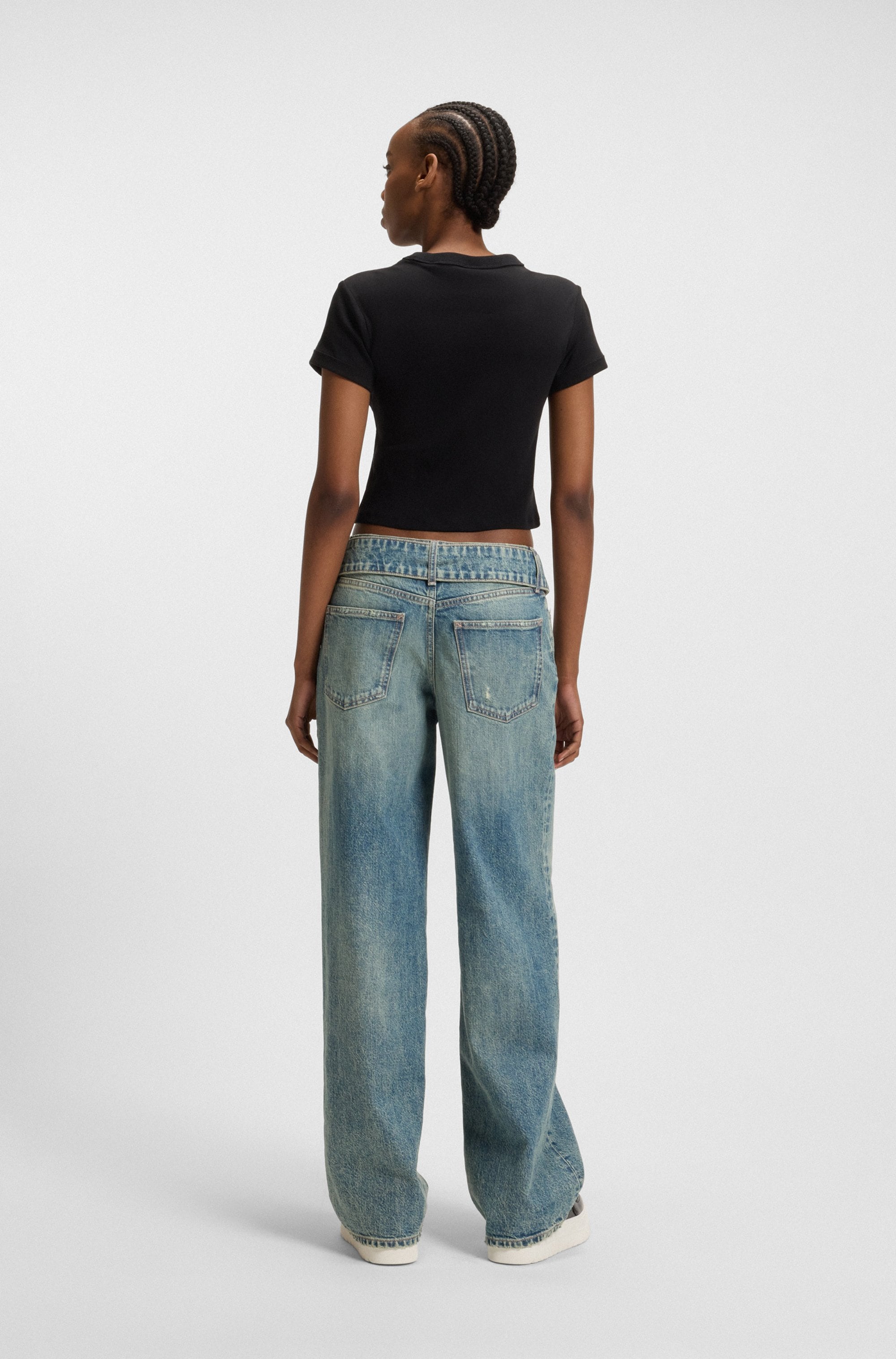 HUGO Blue Low-rise-Jeans »Glory«, mit Denim-Gürtel, Baggy Fit