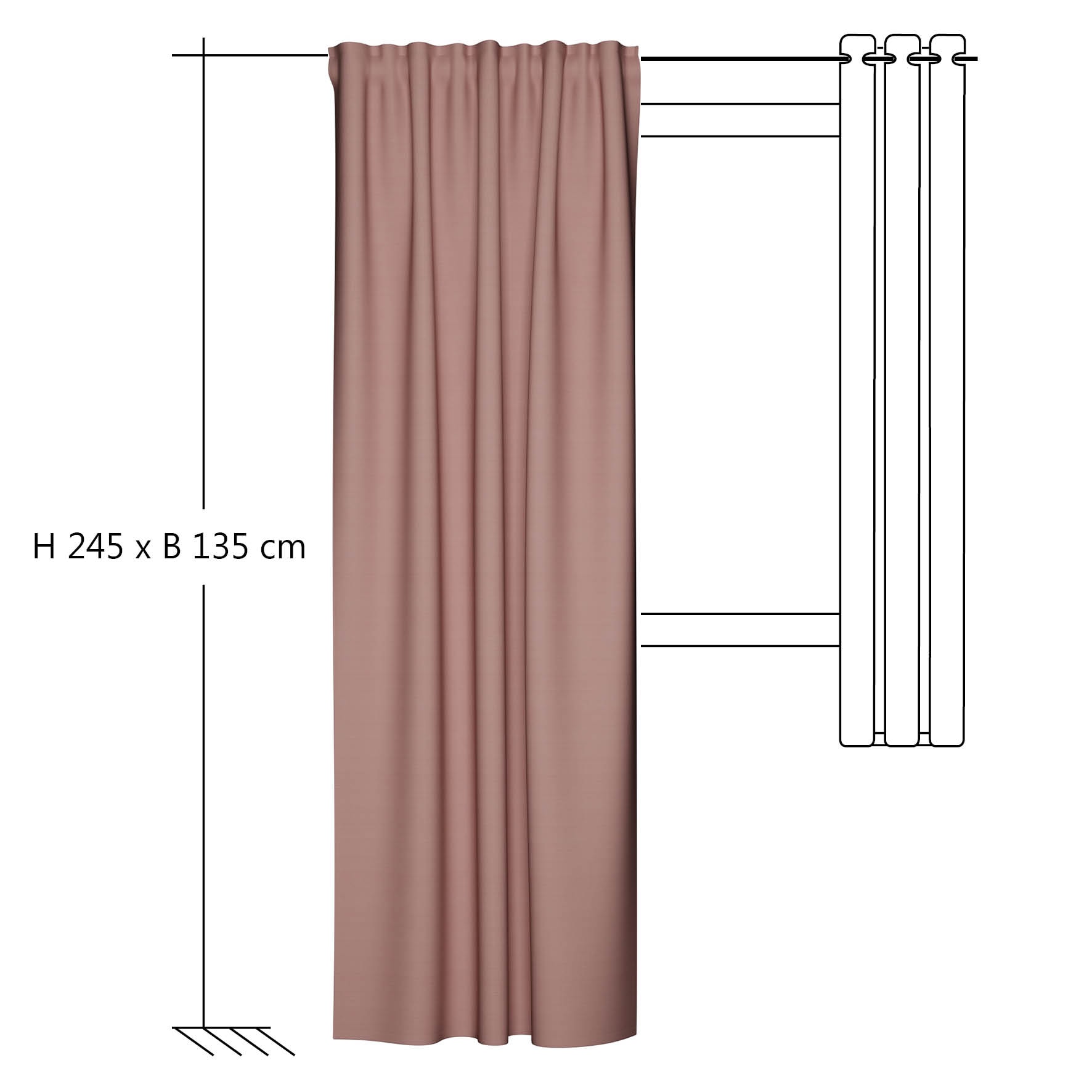 HOMING Gardine »Merle« verdeckte Schlaufen 1 Stk. tlg. Fertigschal