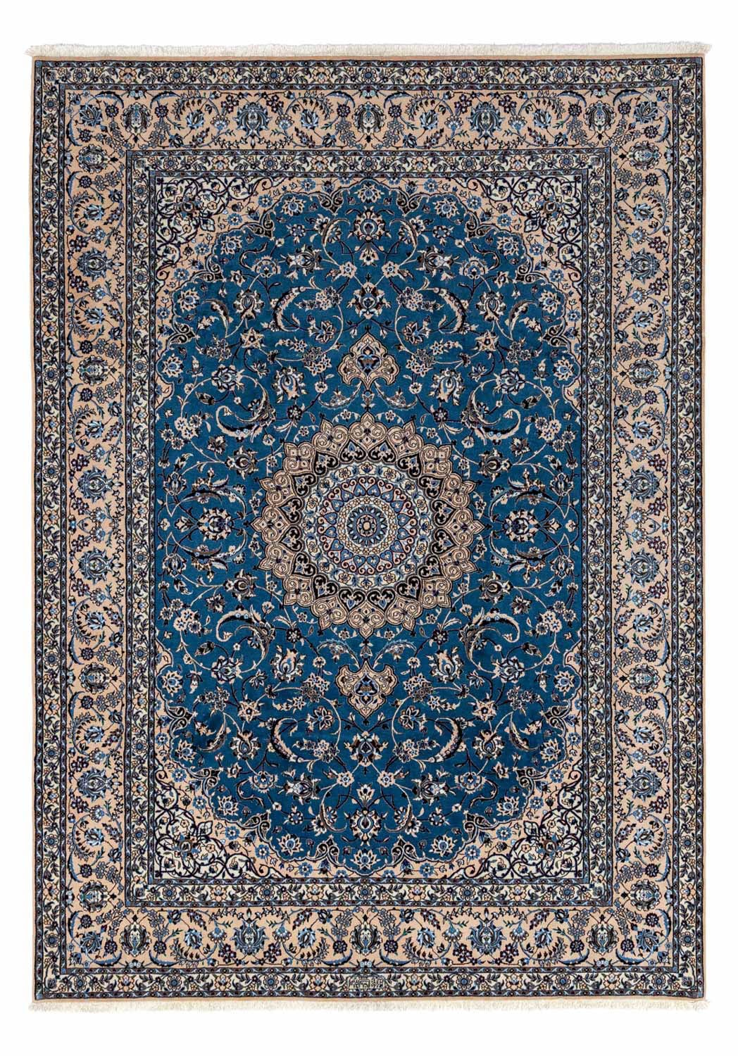 morgenland Wollteppich »Nain 9la Medaillon Blu 345 x 255 cm«, rechteckig, 6 günstig online kaufen