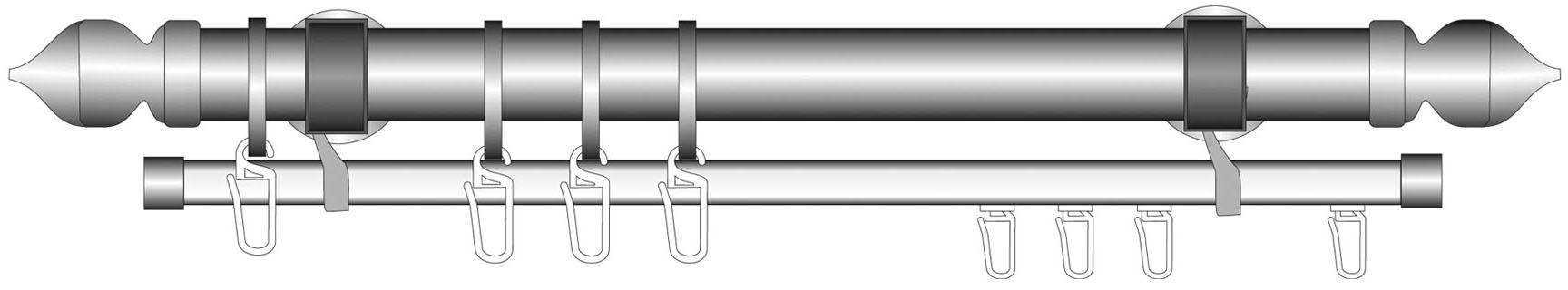Liedeco U-Schiene »U-STORELAU01GS«, 1 läufig-läufig, Fixmaß