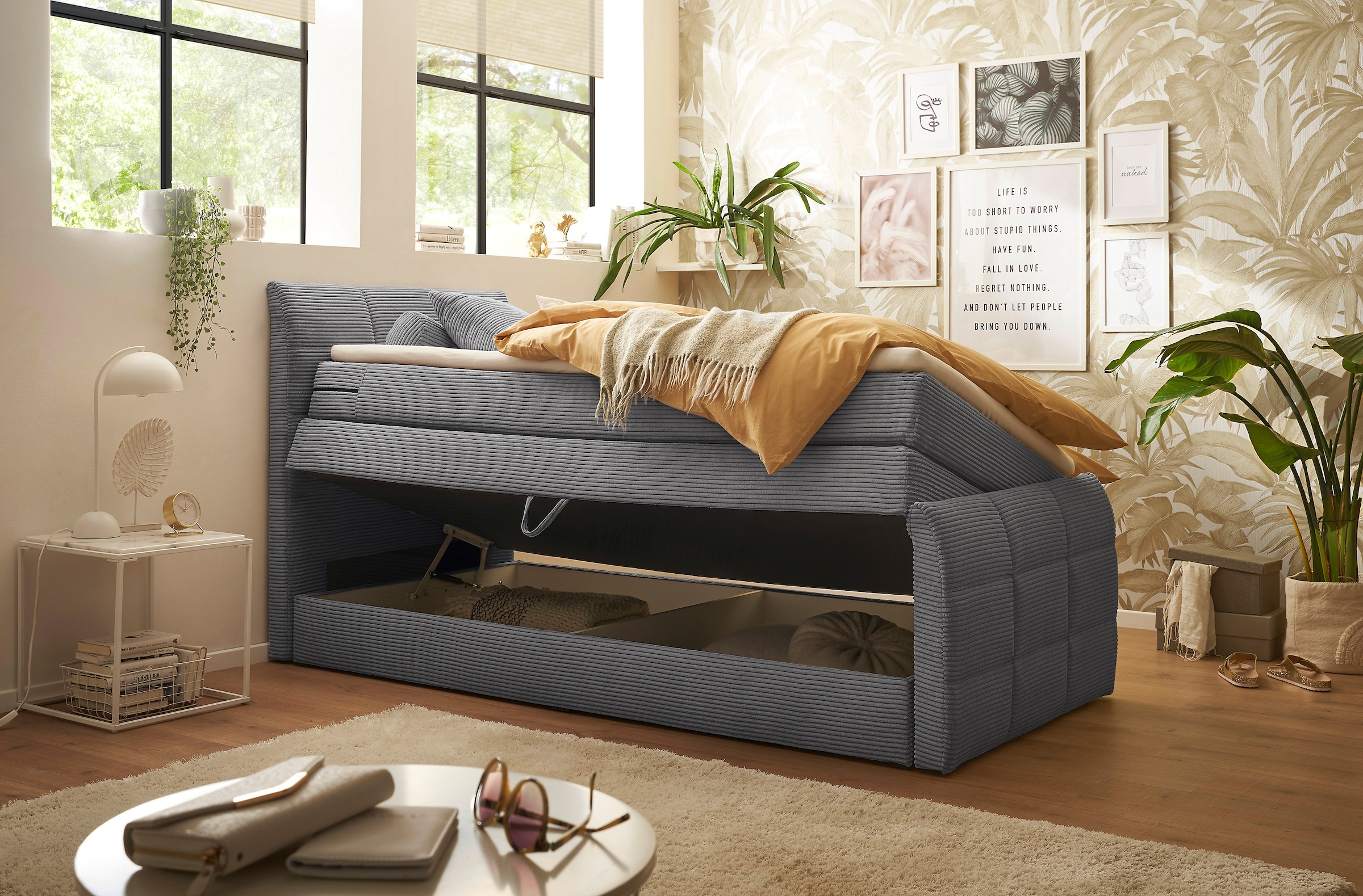 ED EXCITING DESIGN Boxspringbett »Bolivia«, harte Seite mit Kokosmatte, weiche Seite mit Filzabdeckung