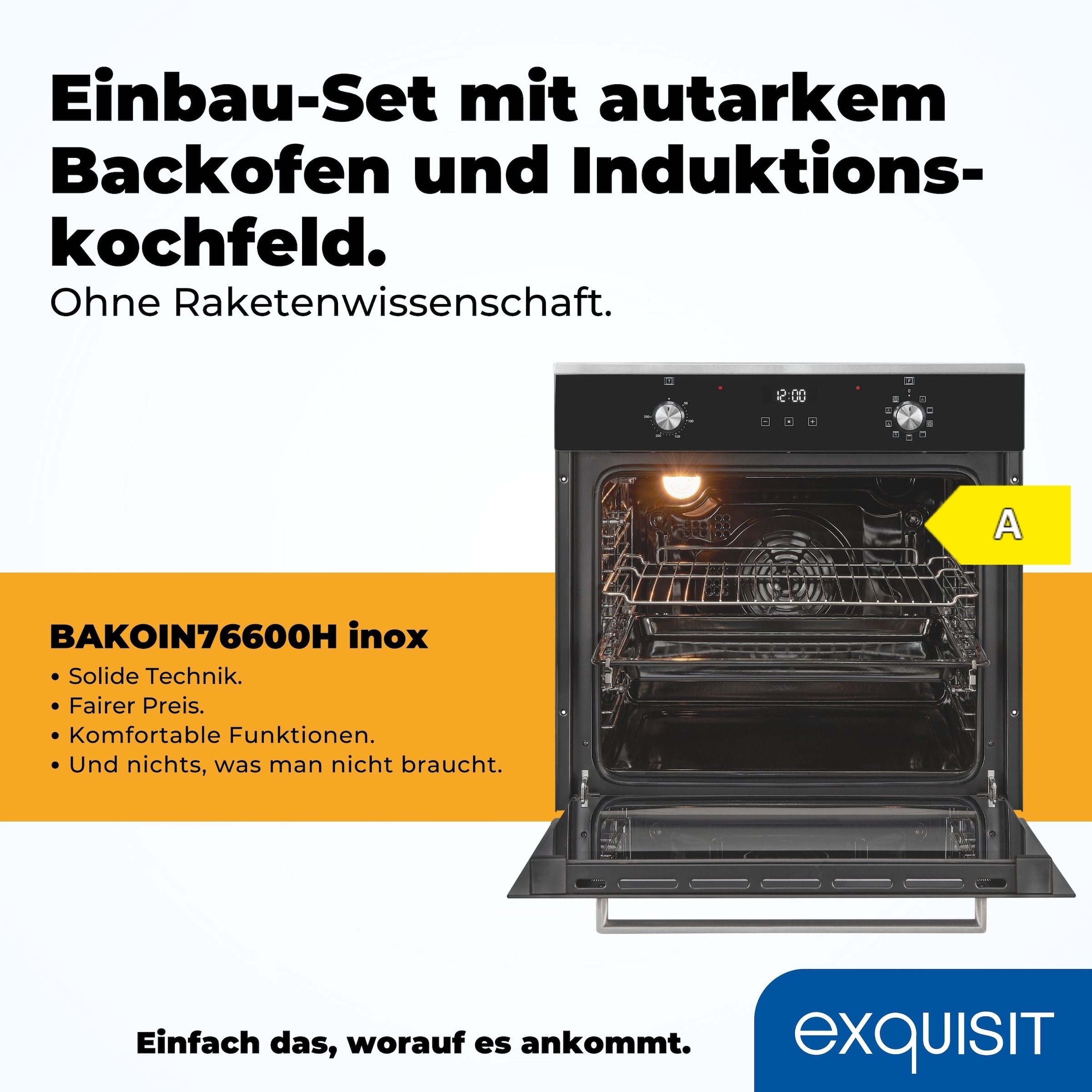 exquisit Backofen-Set »BAKOIN76600H inox«, Kühlventilator