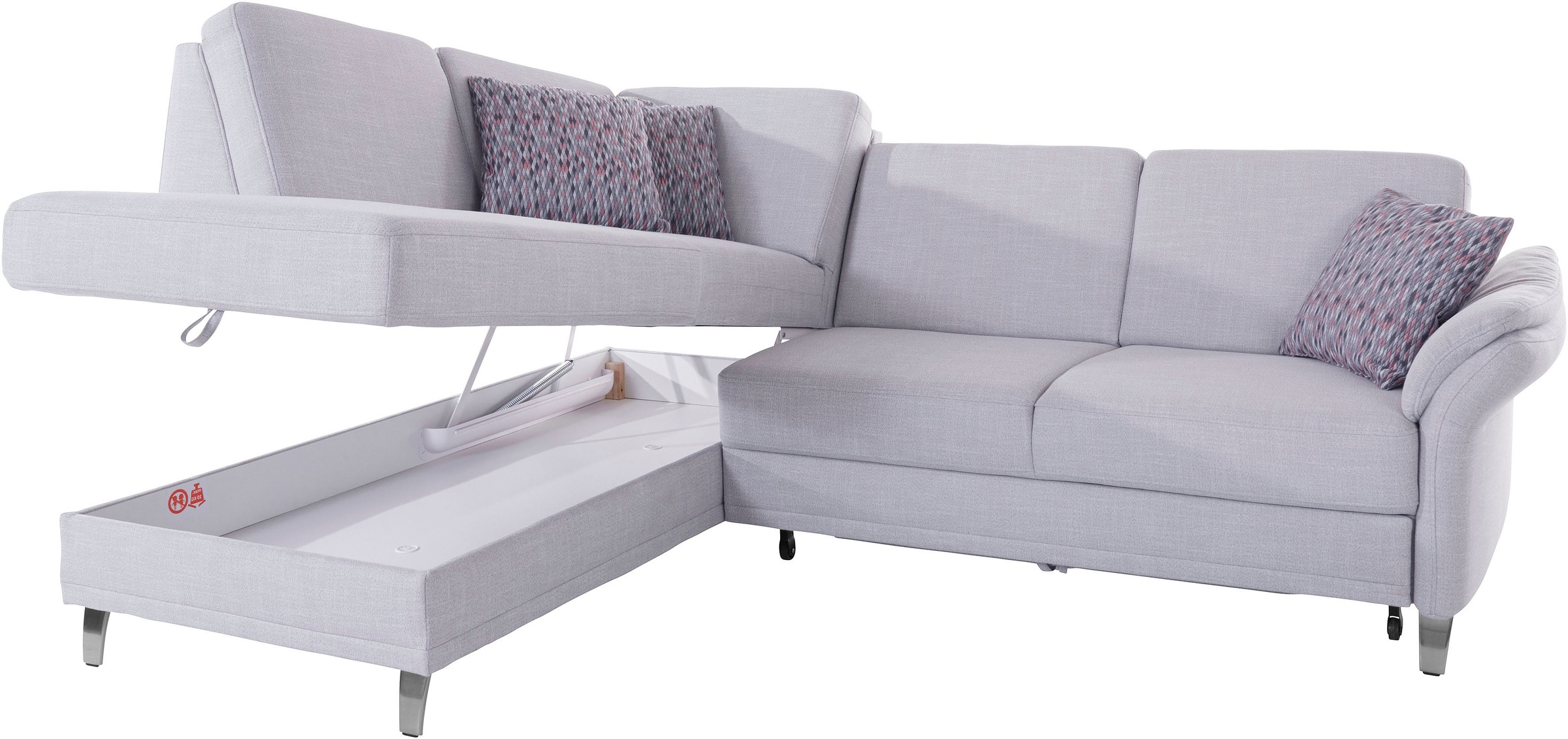 sit&more Ecksofa »Clio L-Form«, wahlweise mit Bettfunktion und Bettkasten, inklusive Federkern