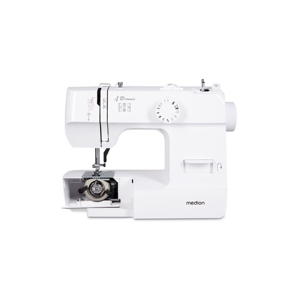Medion® Nähmaschine »SM70 (MD 11179), 12 Stichmuster, Rückwärtstaste, 70 Watt Motorleistung«, 12 Programme, einstellbare Stichlänge, 4 Schritte Knopfloch, umfangreiches Zubehör