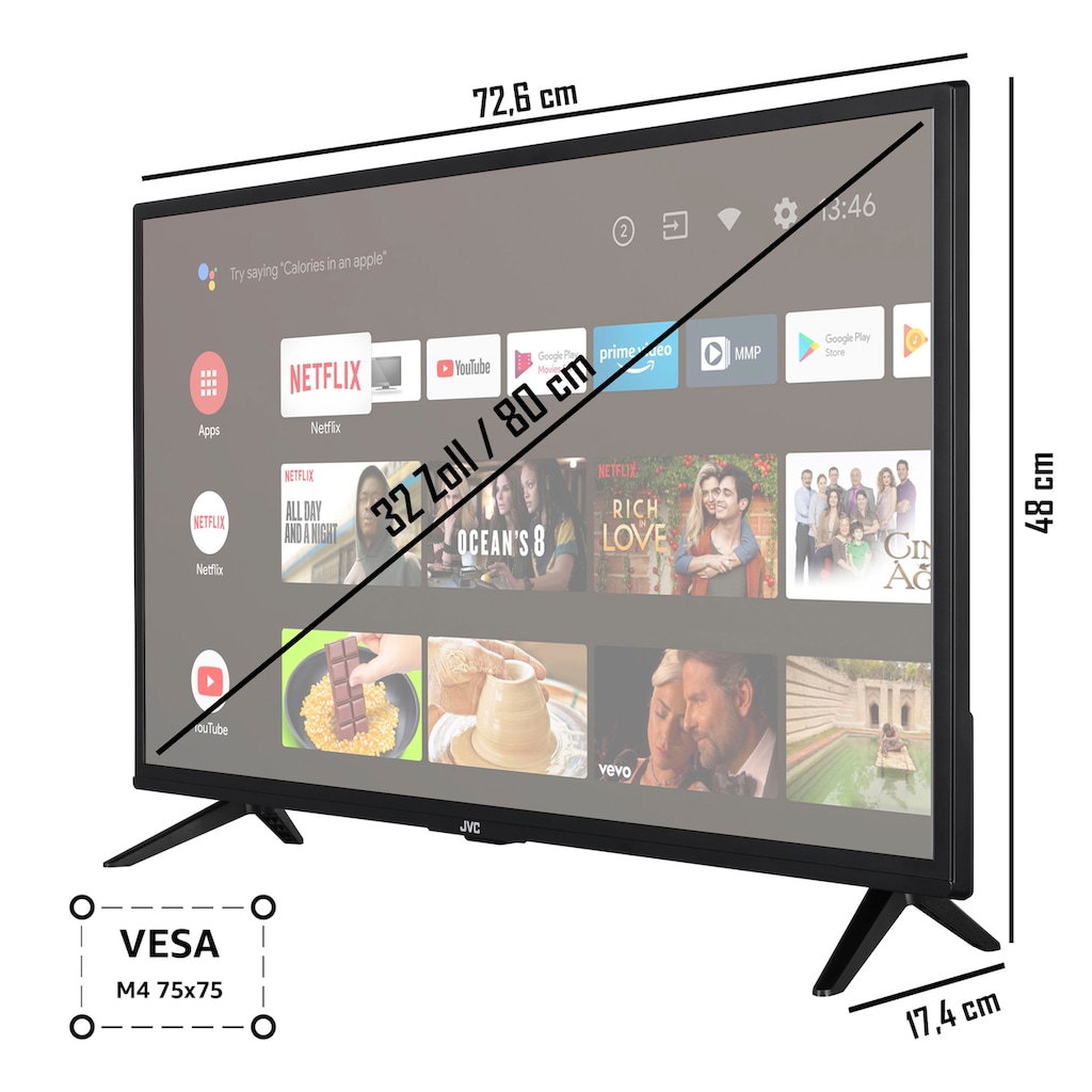 JVC LED-Fernseher »LT-32VAH3255«, 80 cm/32 Zoll, HD ready, Smart-TV-Android TV