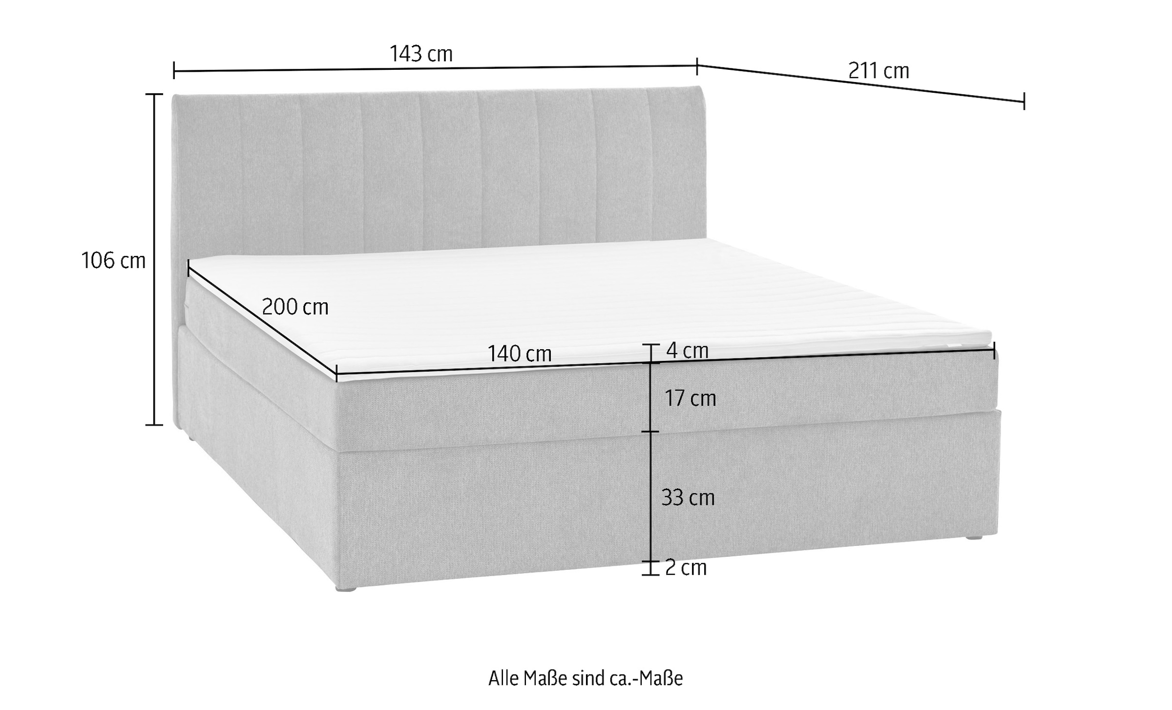 5. Bild von ATLANTIC home collection Boxbett Alva, wahlweise mit Matratze und Topper