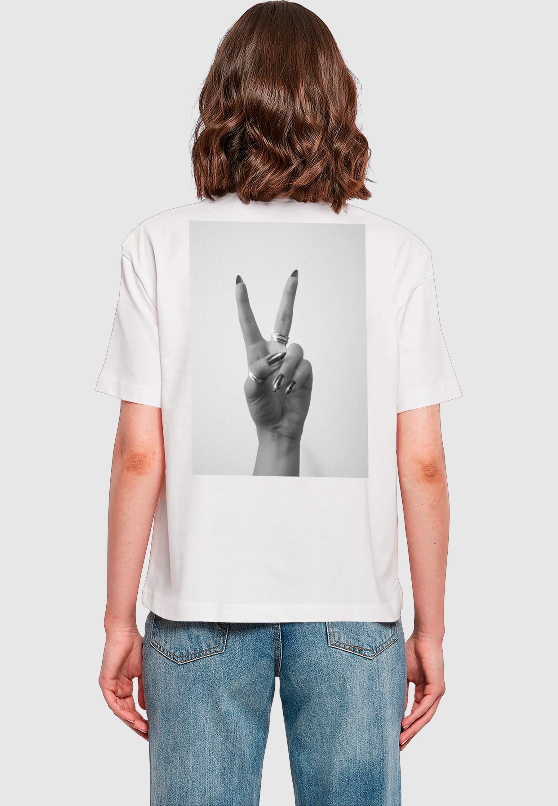 Miss Tee T-Shirt »Miss Tee Damen Girls Peace Hand Tee« 1 Stk.
