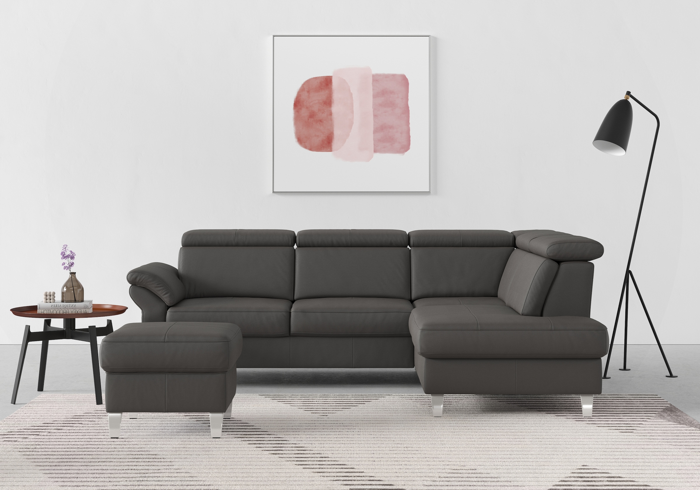 sit&more Ecksofa »Arngast L-Form« inklusive Kopfteilverstellung und Federke günstig online kaufen