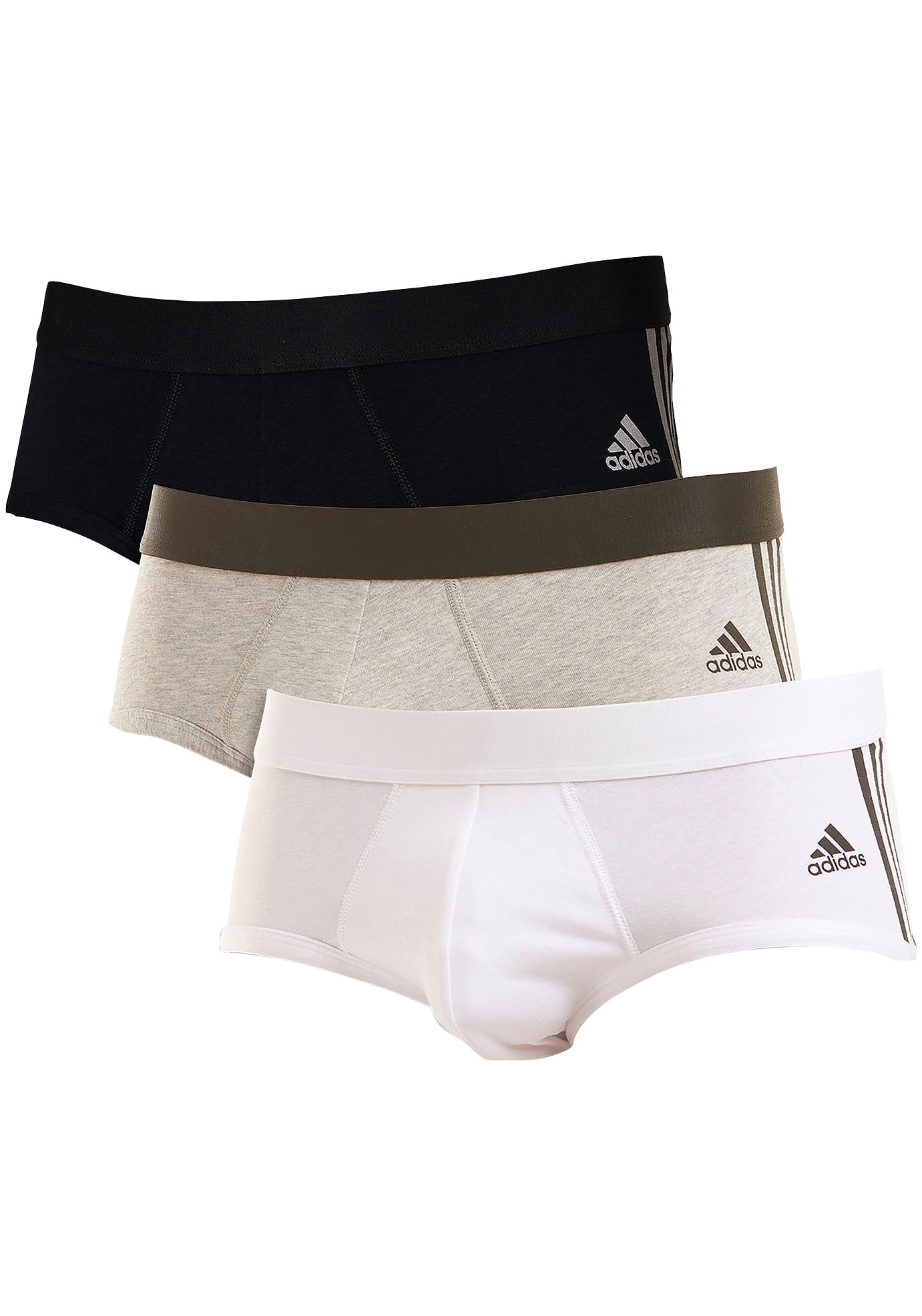 Slip, (3er-Pack), Unterhose mit weicher Nahtverarbeitung, Gr. M, schwarz-grau-weiß