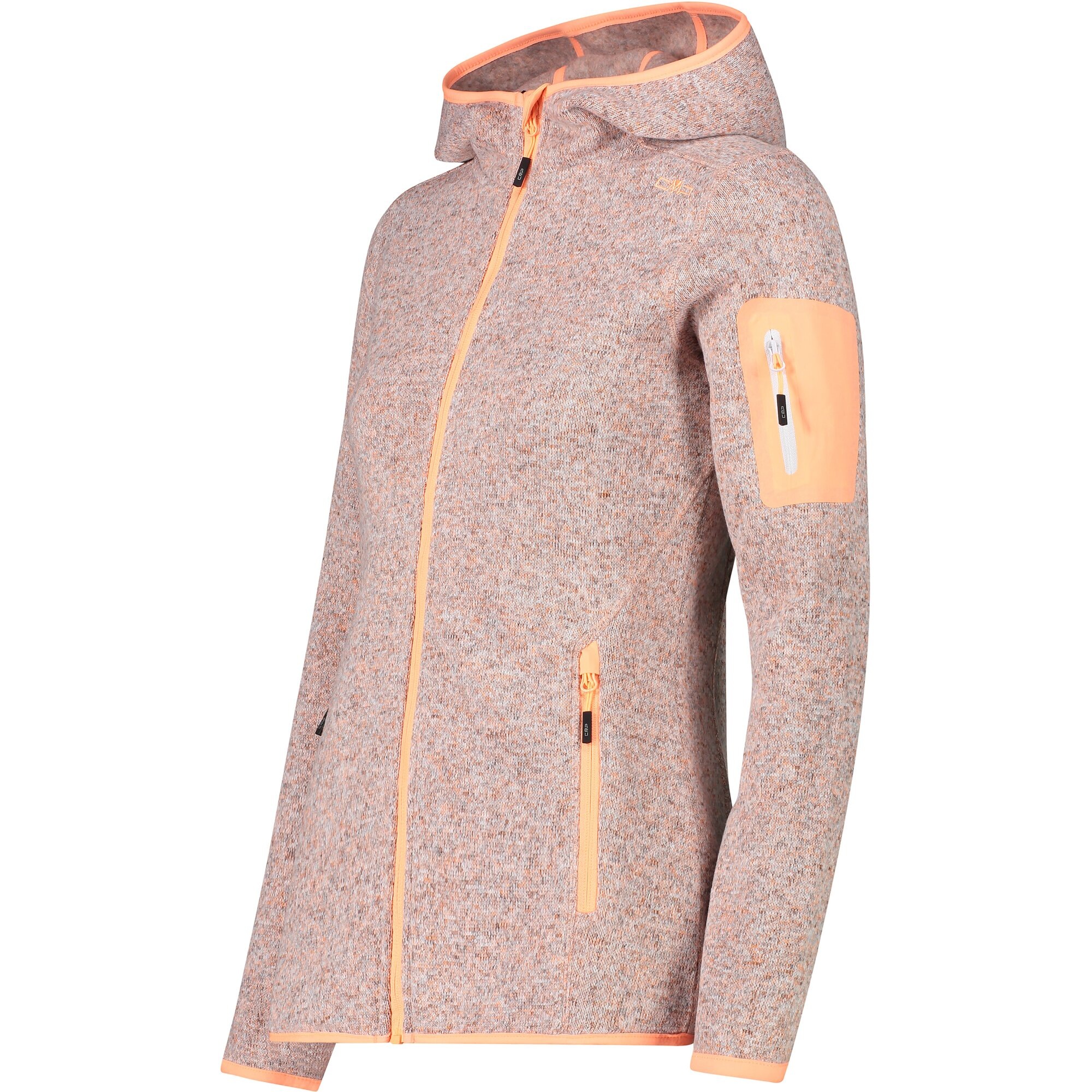 CMP Strickfleecejacke »KNITTED MELANGE HOODY WOMAN HOODY«, (1 St.), mit Kapuze, Wärmend und atmungsaktiv