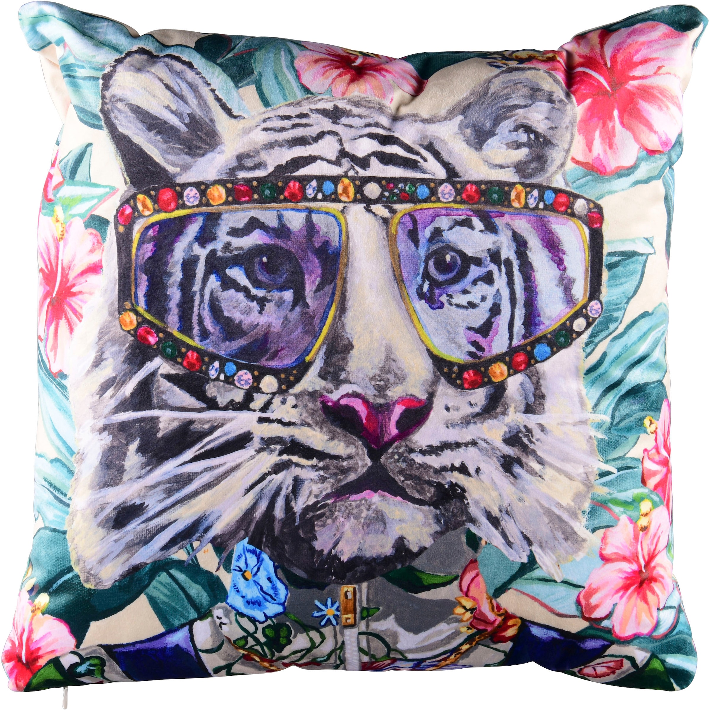 MIRRORS AND MORE Dekokissen »TIGRO« gemustert, Dekokissen mit Füllung günstig online kaufen