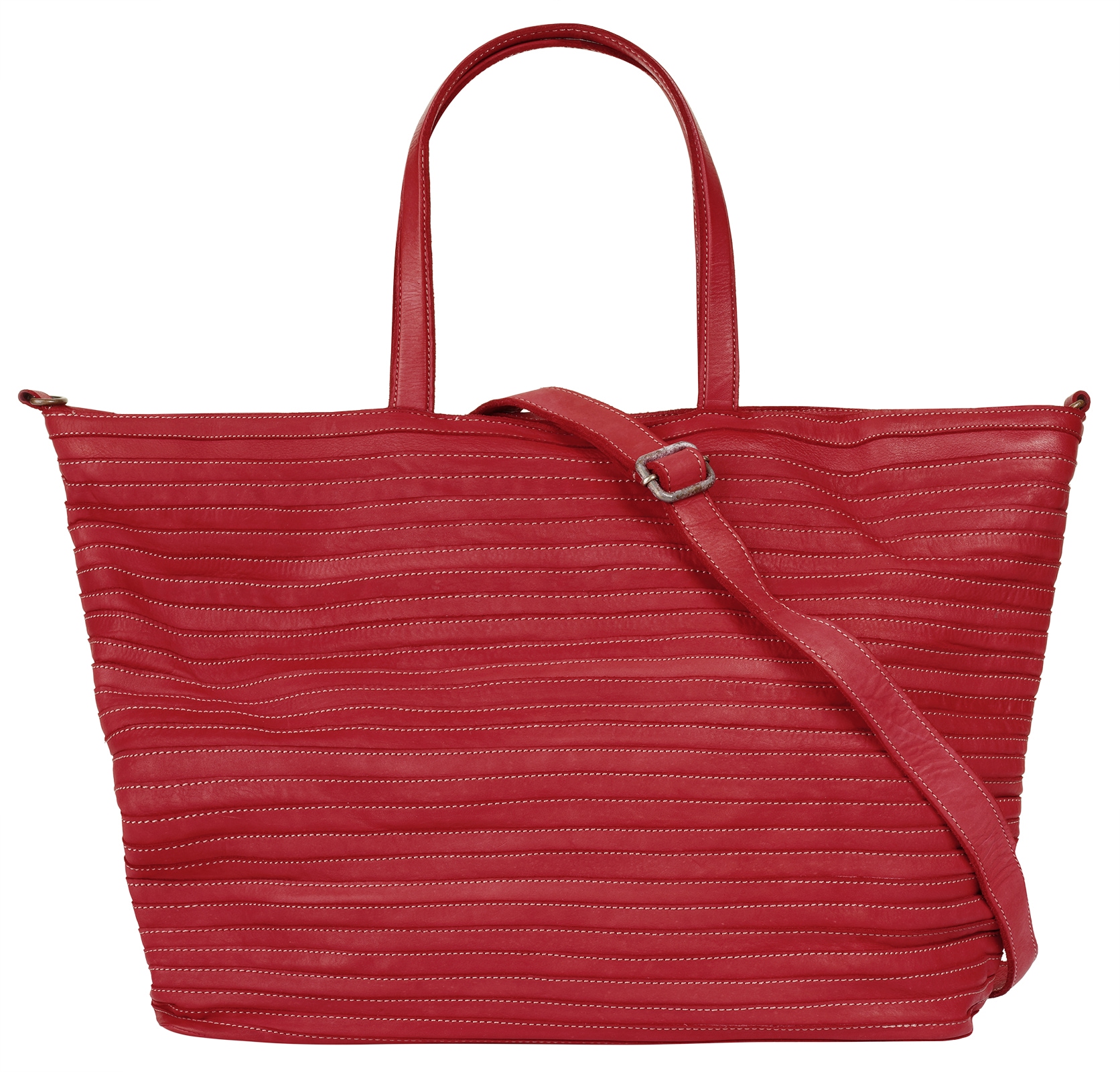 Shopper, echt Leder, Made in Italy, Gr. B/H/T: 37 cm x 30 cm x 14 cm onesize, rot