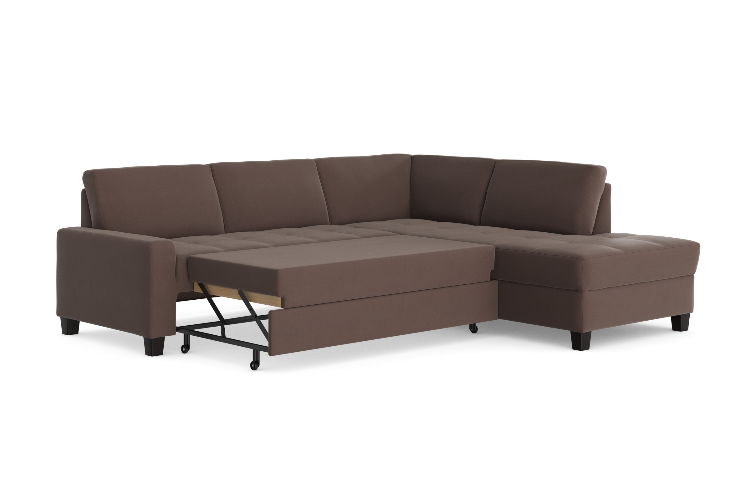 DOMO collection Ecksofa »Florentina zeitlos und elegant, Sitznähte als Designelement, L-Form«, wahlweise mit Bettfunktion, mit Kontrastnaht, Komfortsitzhöhe 47cm