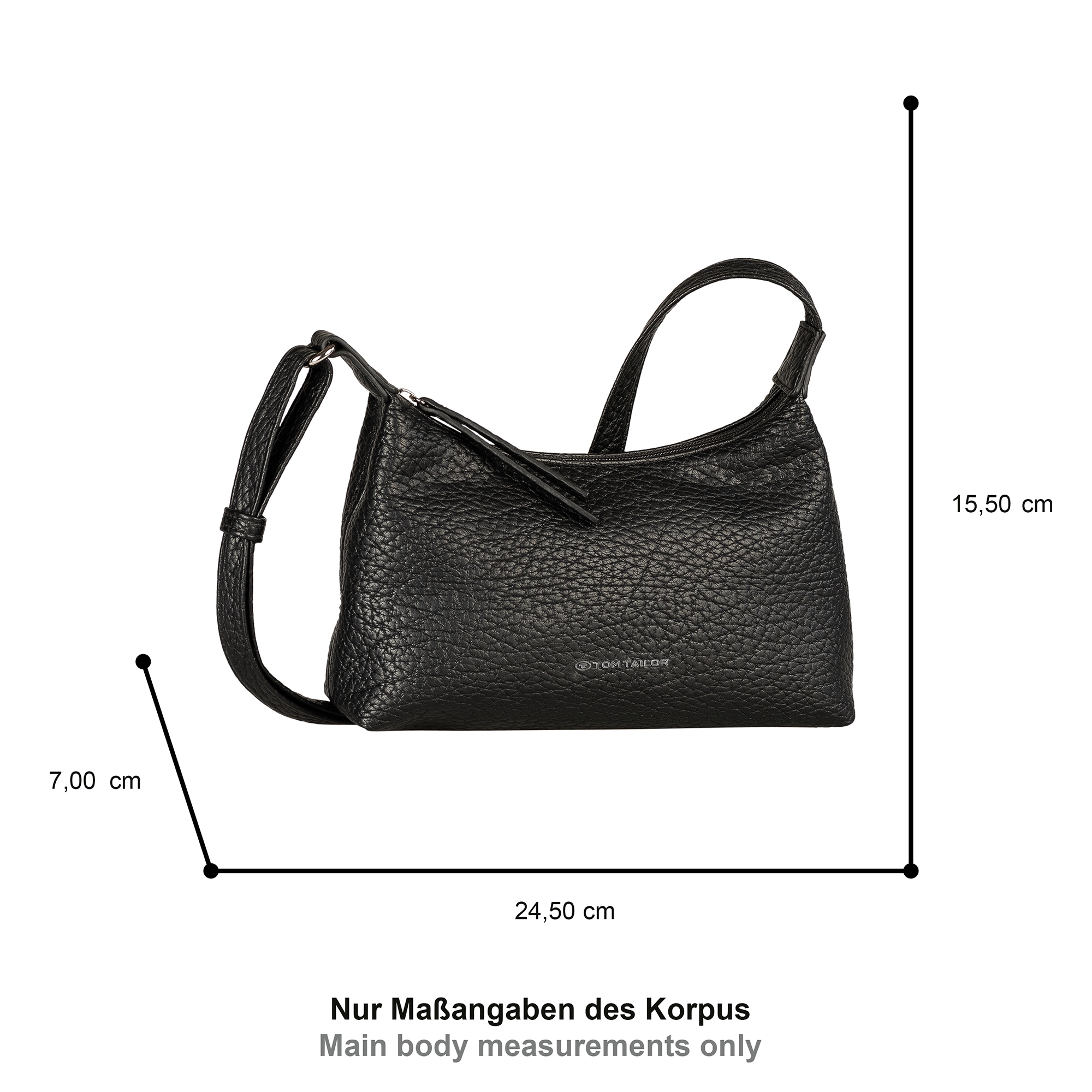 TOM TAILOR Umhängetasche »Evelina«, aus weichem Lederimtitat in lässiger Trapezform mit dekorativen Seiten