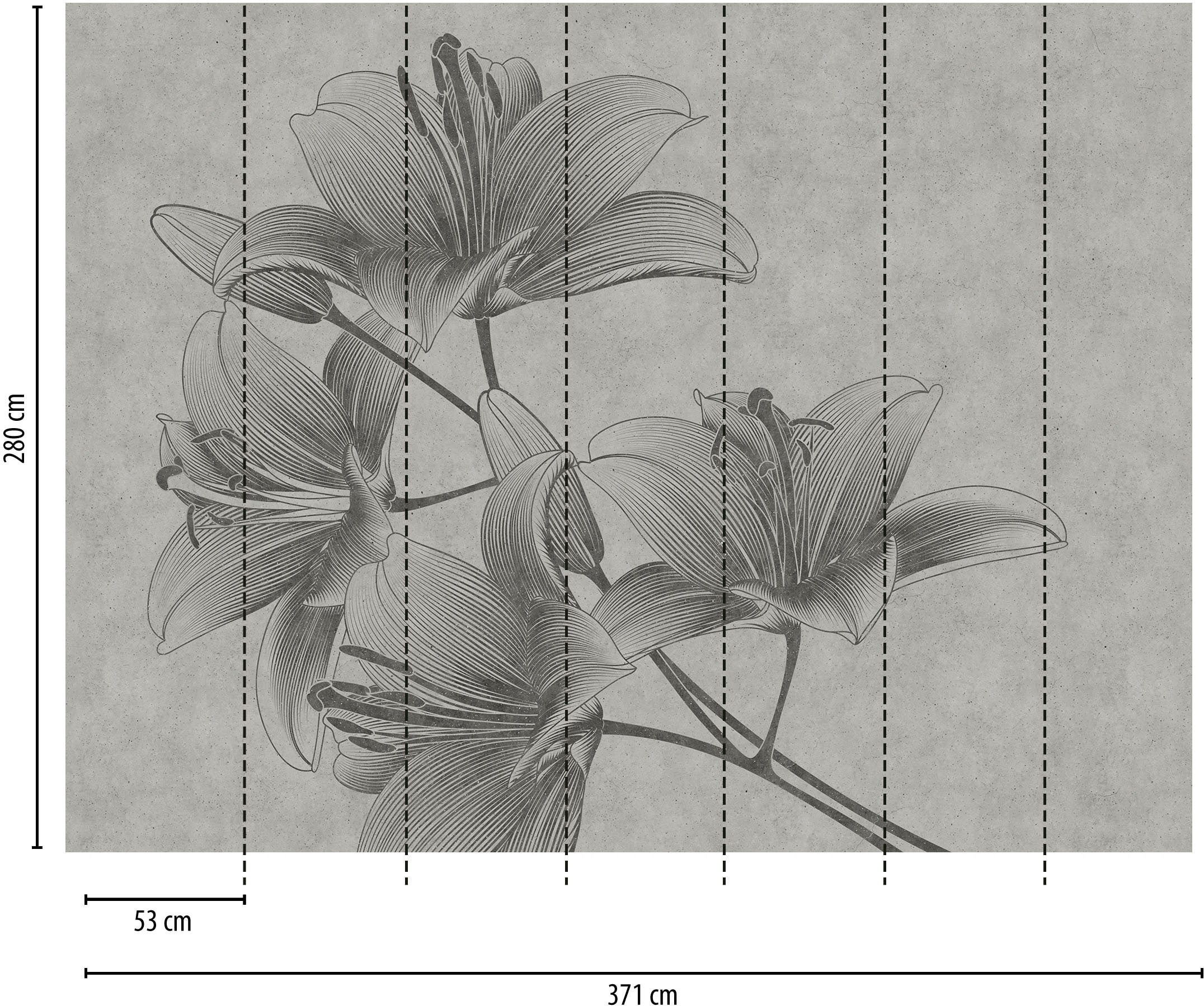 living walls Fototapete »The Wall« floral | geblümt | natürlich glatt Fototapete Floral Tapete Blume Tapeten Wohnzimmer Schlafzimmer Design