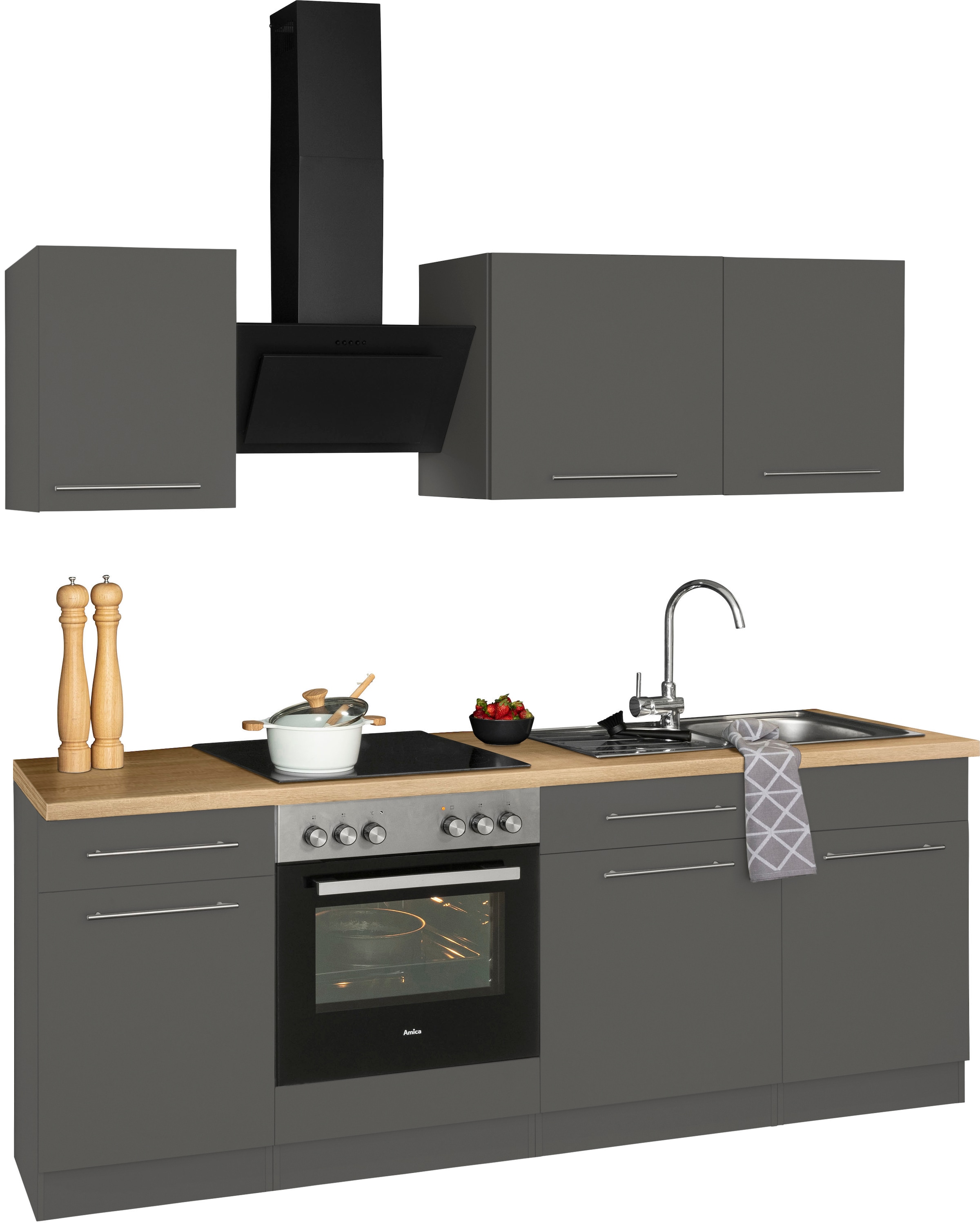 wiho Küchen Küchenzeile »Unna« ohne E-Geräte, Breite 220 cm