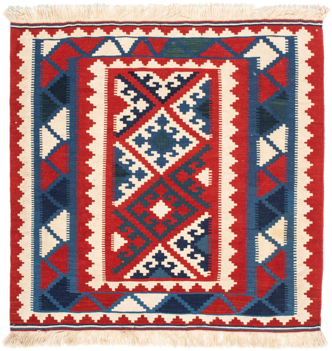 morgenland Wollteppich »Kelim - Oriental quadratisch - 102 x 102 cm - rot«, günstig online kaufen