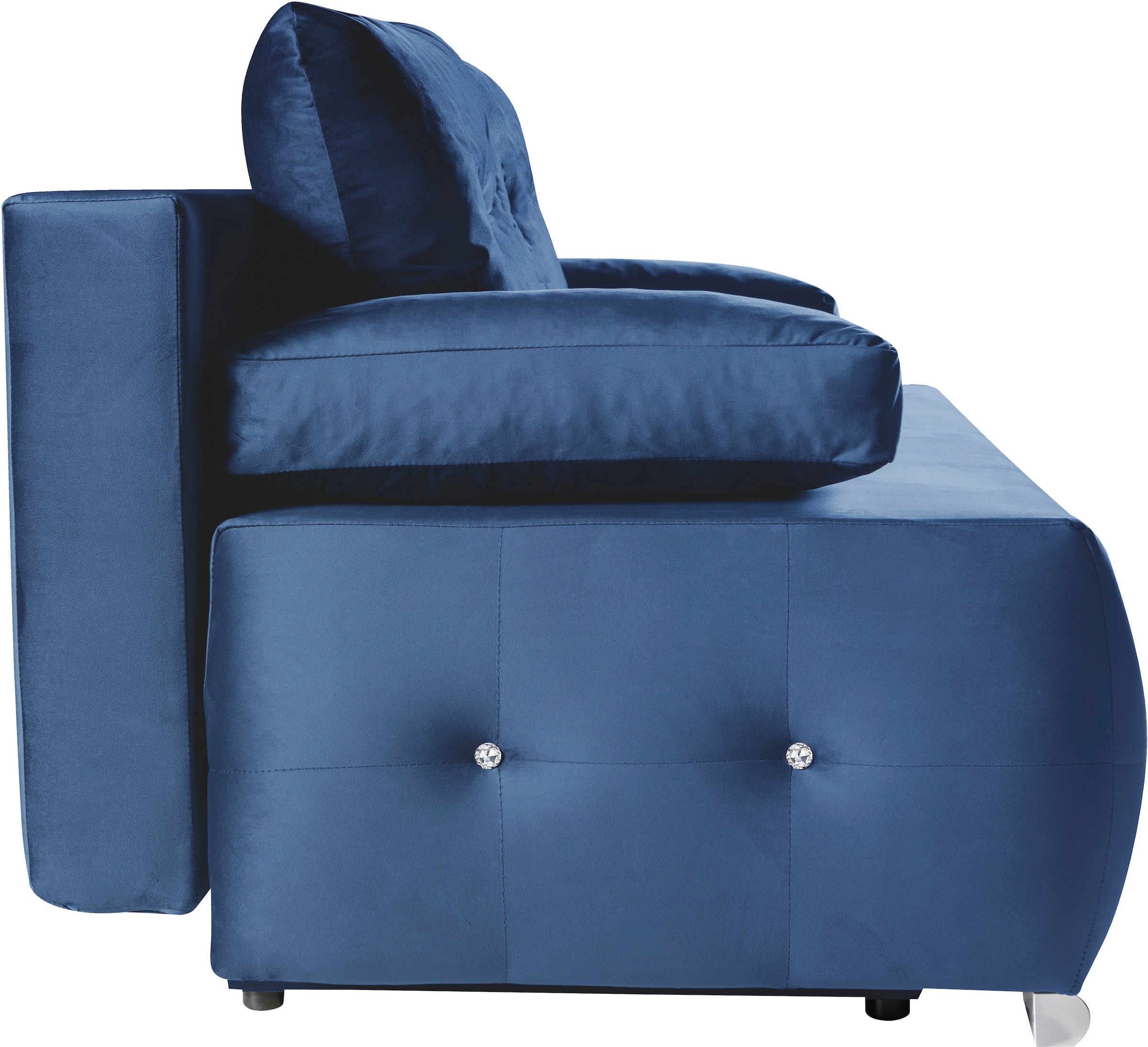 WERK2 Schlafsofa »Monaco«, 2-Sitzer Schlafcouch mit Bettkasten & funkelnden Ziersteinchen