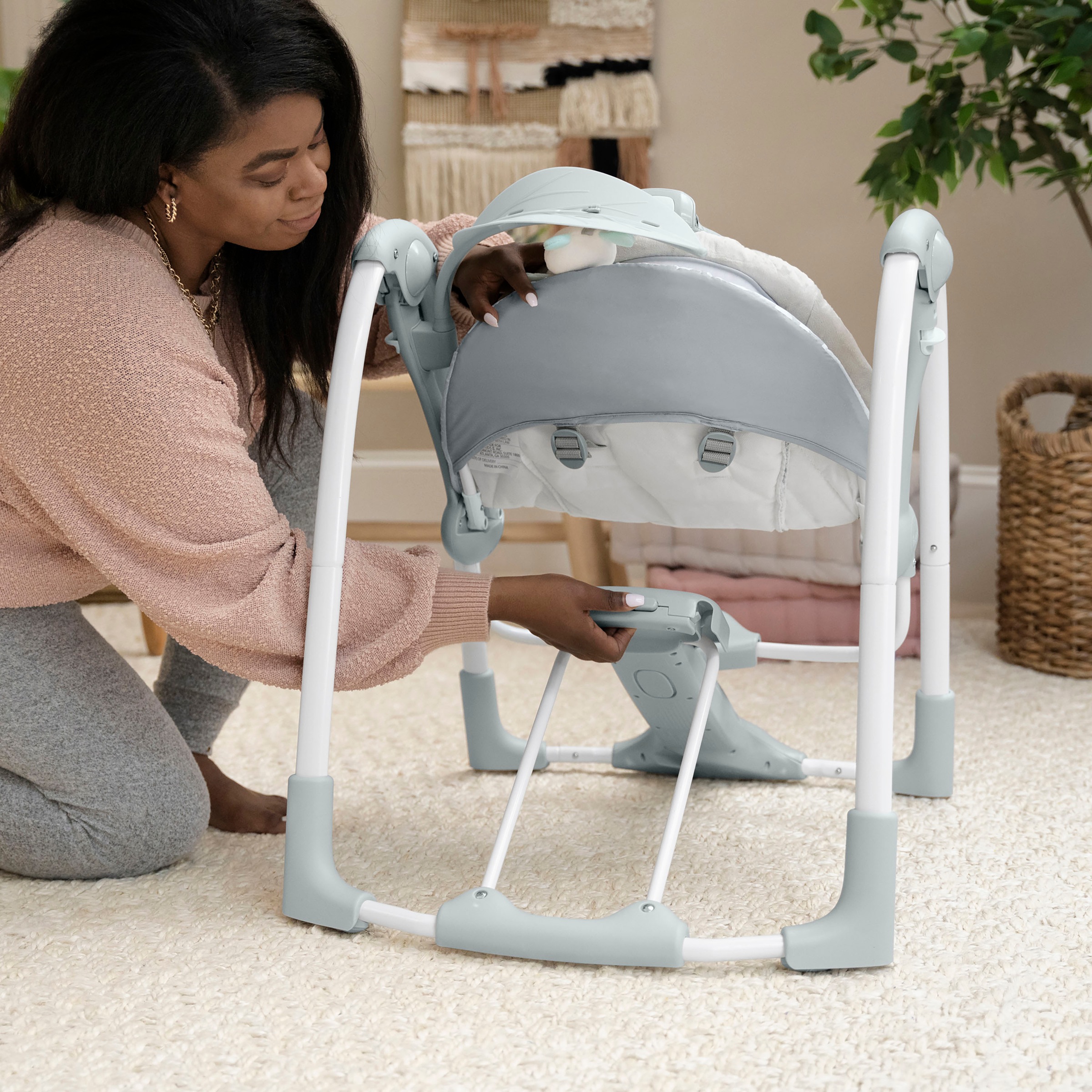 ingenuity Babyschaukel »ConvertMe Swing-2-Seat Portable Swing - Raylan«, mit automatischer Schaukelfunktion und Sound-Effekt