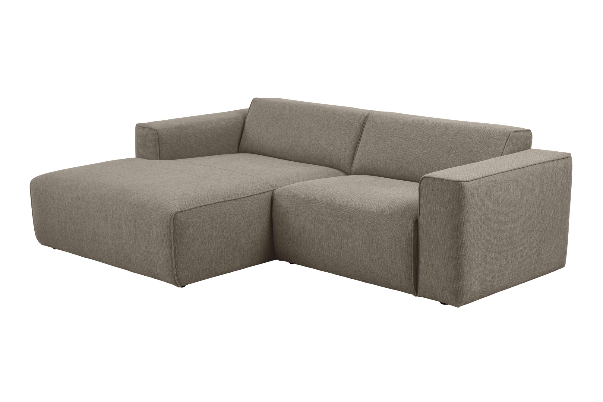 andas Ecksofa »Noord mit Kedernaht, Breite 234 cm«, Cord, Struktur, Webstoff, mit Wellenunterfederung, Massivholzrahmen