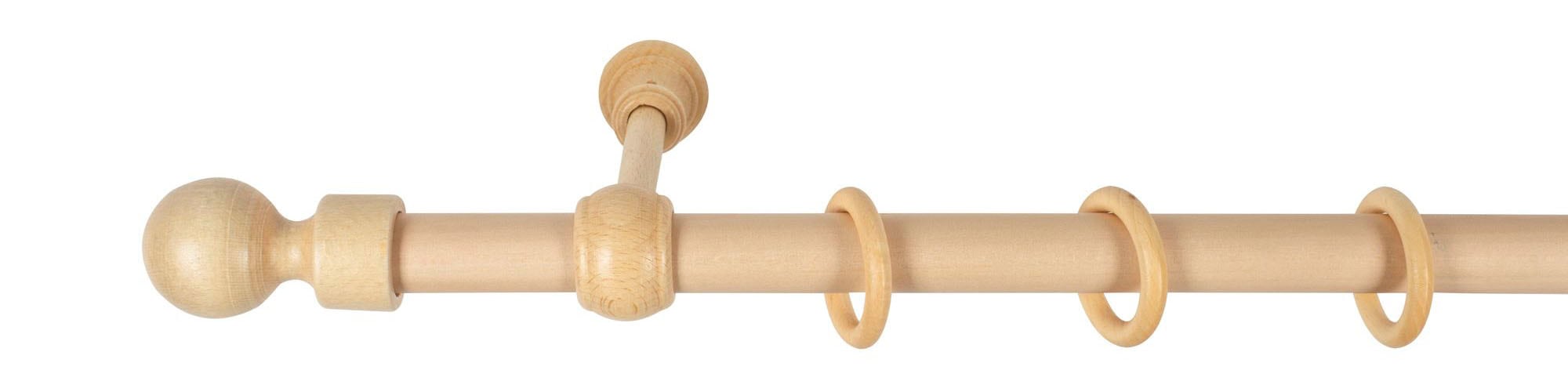 SN DECO GROUP Gardinenstange »Giro«, 1 läufig-läufig, Fixmaß, 28 mm, Holz, verschiedene Längen und Farben, Komplettset