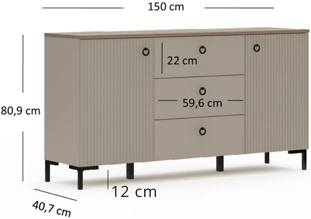 Home affaire Sideboard »Luminara«, (1 St.), Kommode mit Soft-Close Funktion - 120 oder 150 cm Breite