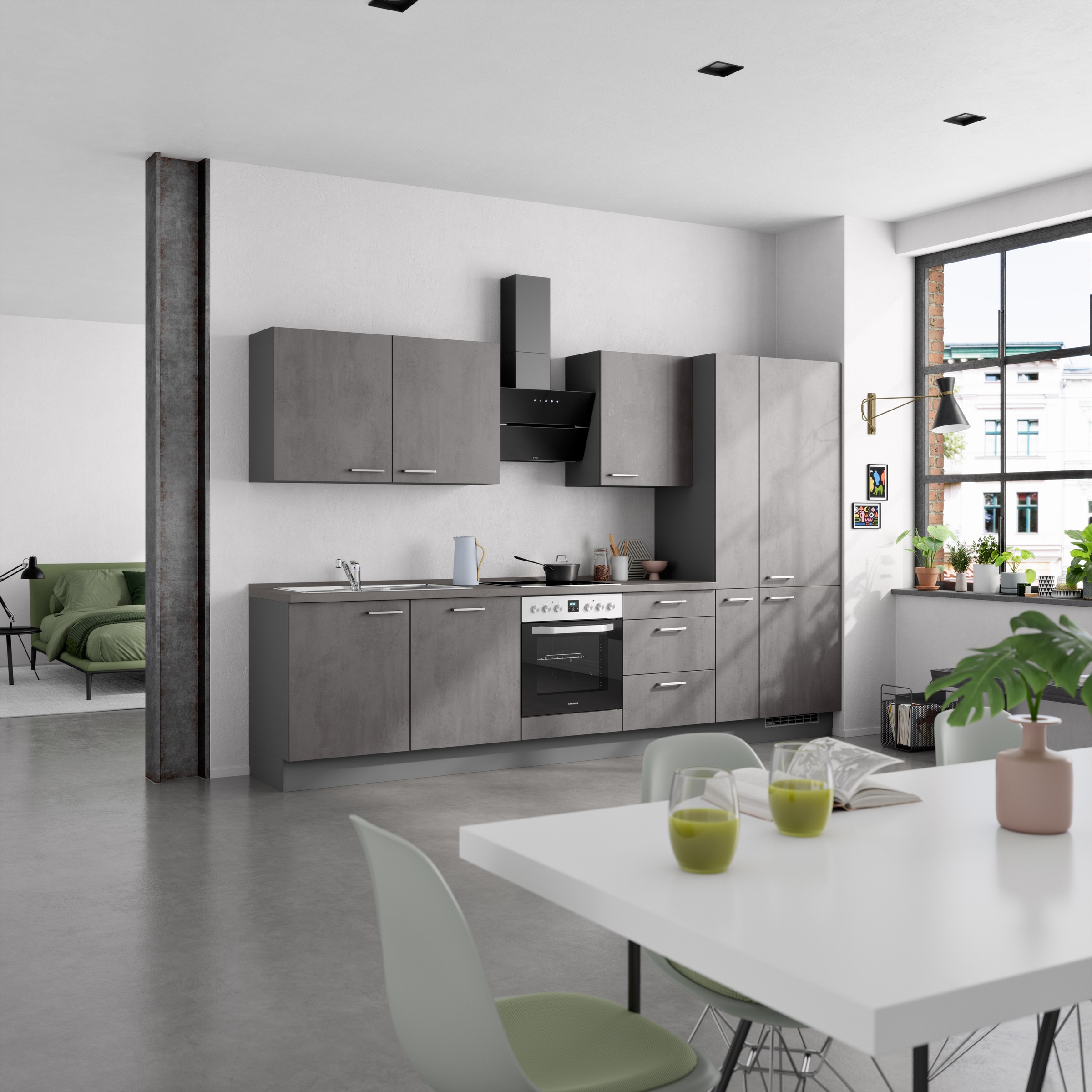 nobilia® Küchenzeile »"Riva II"« vormontiert, Ausrichtung wählbar, Breite 3 günstig online kaufen