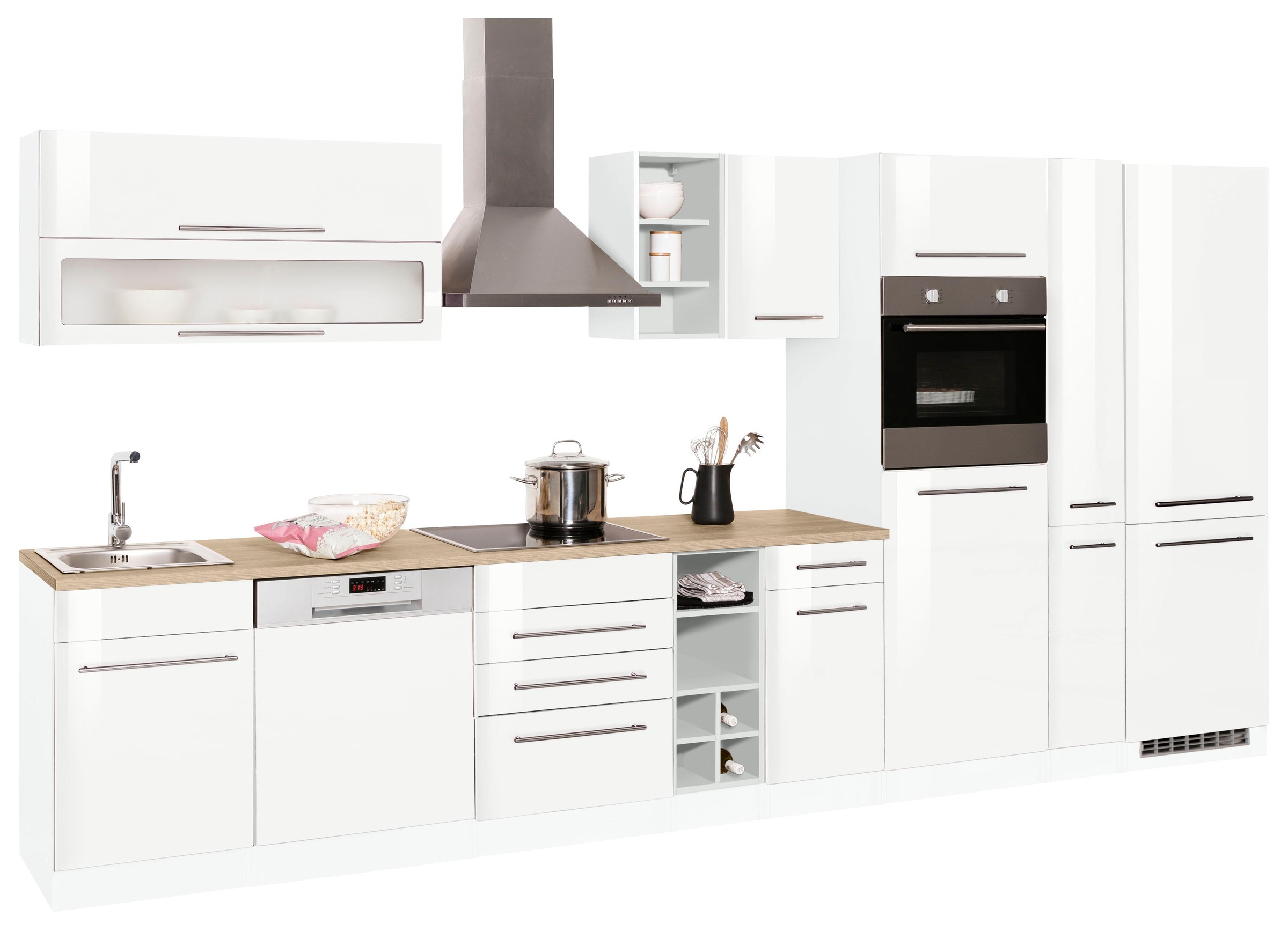 KOCHSTATION Küchenzeile »KS-Eton«, mit E-Geräten, Breite 390 cm