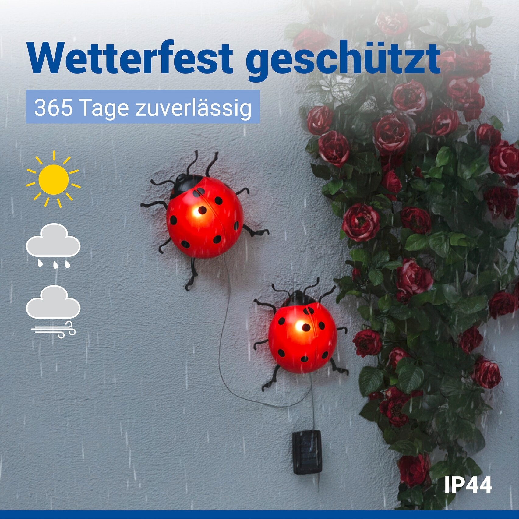 Maximex LED Gartenleuchte »Modell Marienkäfer« Warmweiß solarbetriebene Gartendekoration, leuchtet bis zu 10 Stunden