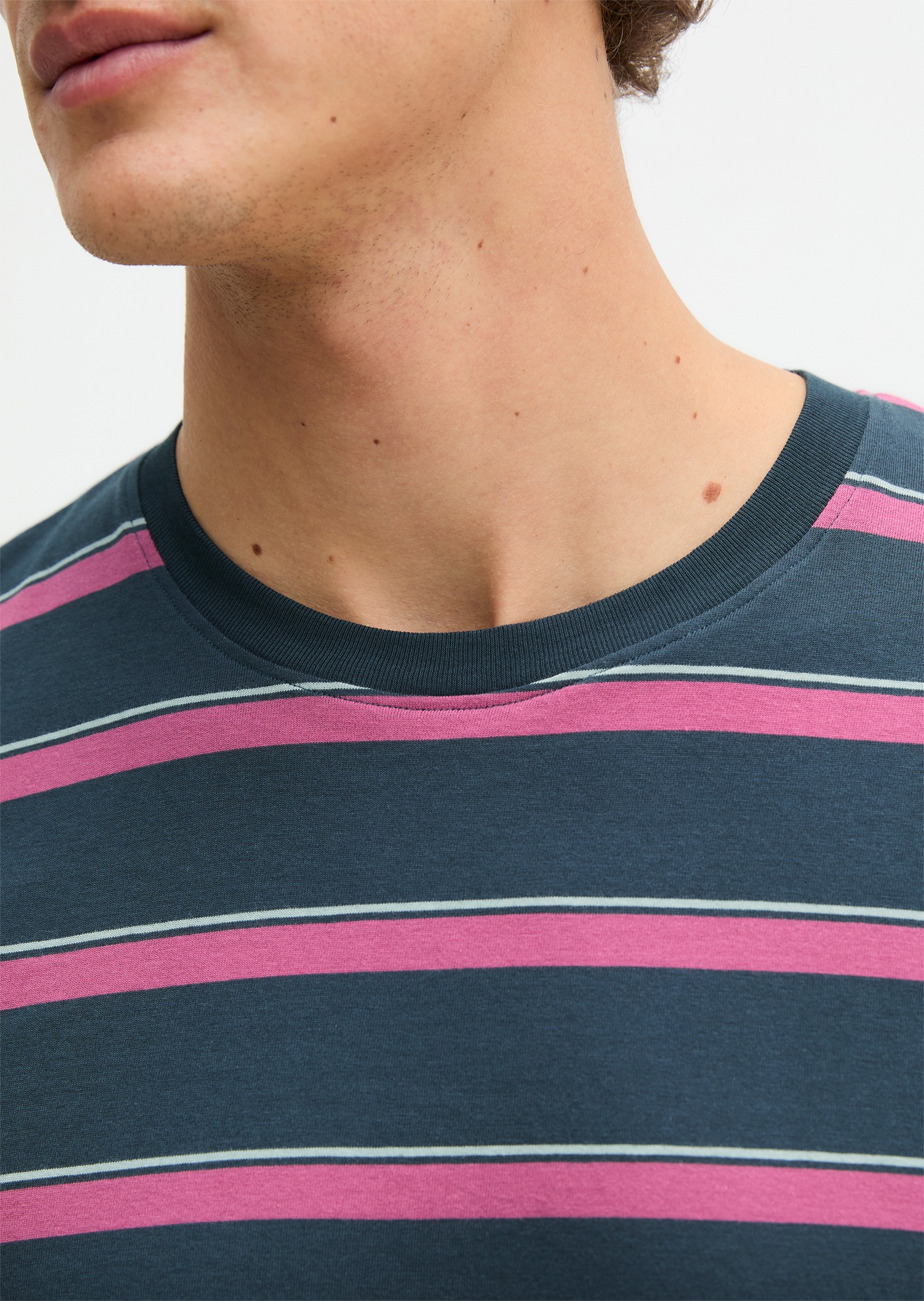 Marc O'Polo Pyjamaoberteil »Mix N Match Cotton« mit Streifen, Rundhalsausschnitt und kurzen Ärmeln