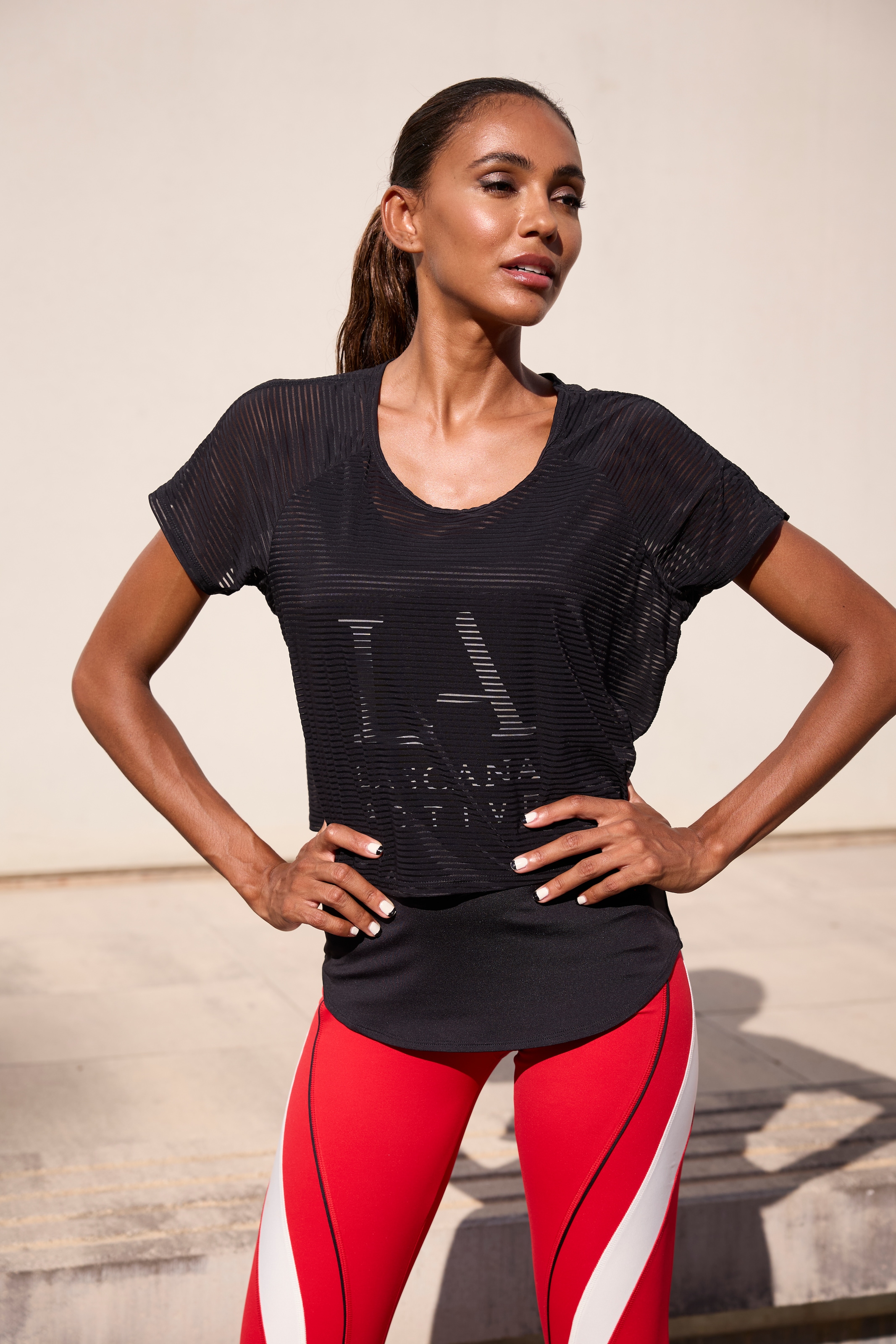 LASCANA ACTIVE Funktionsshirt, 2 in 1 T-Shirt im Layer-Design