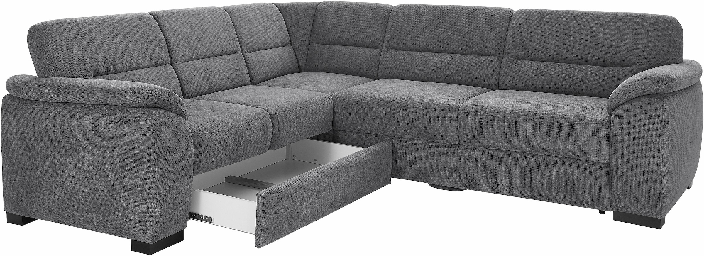 sit&more Ecksofa »Montego L-Form«, wahlweise mit Bettfunktion und Schubkasten