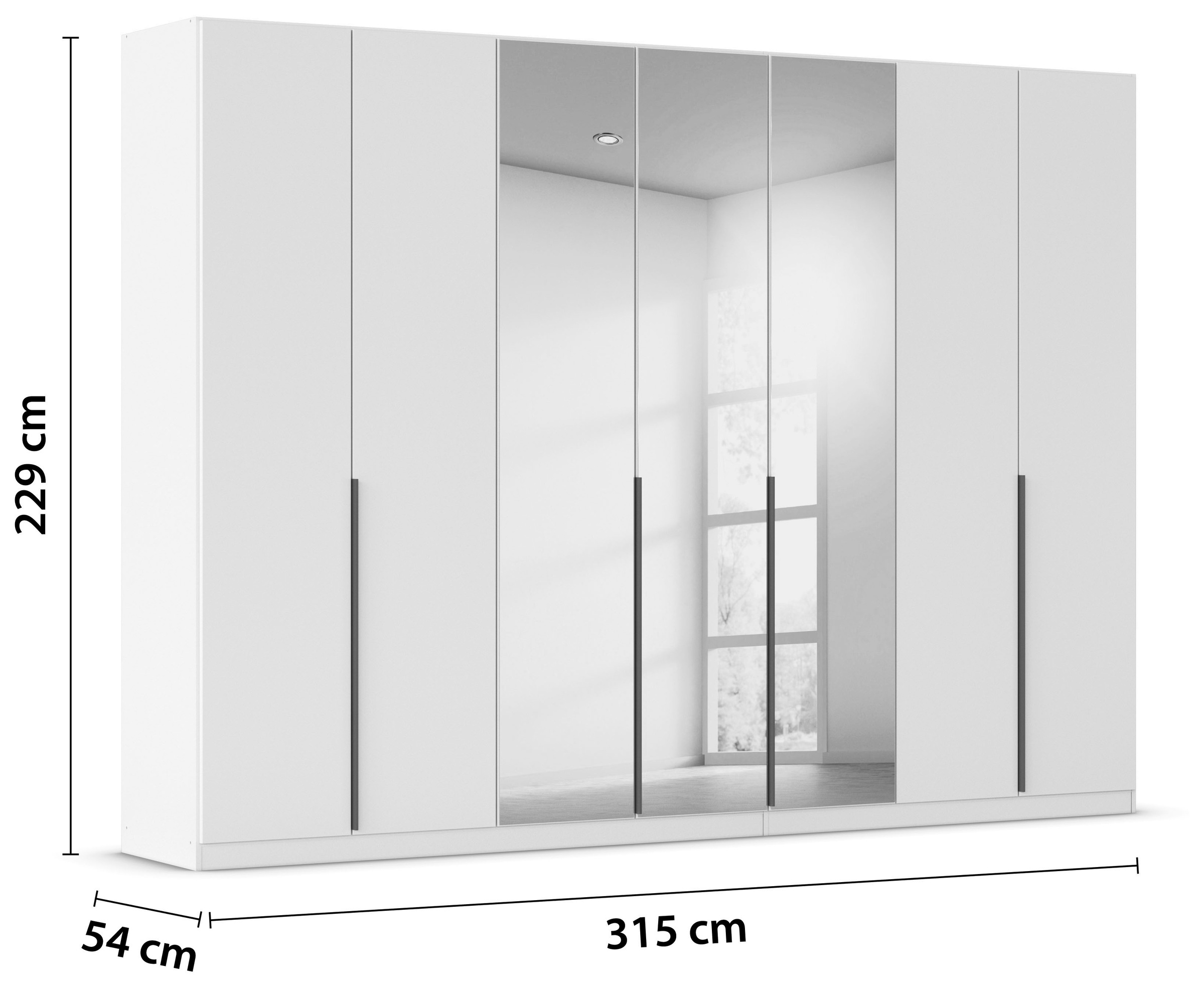 rauch Drehtürenschrank »Kleiderschrank Schrank Garderobe AGORDO mit Dekor- oder Hochglanzfront«, (in zwei Griff-Farben), durchdachte Innenausstattung, in 6 Breiten und 2 Höhen MADE IN GERMANY