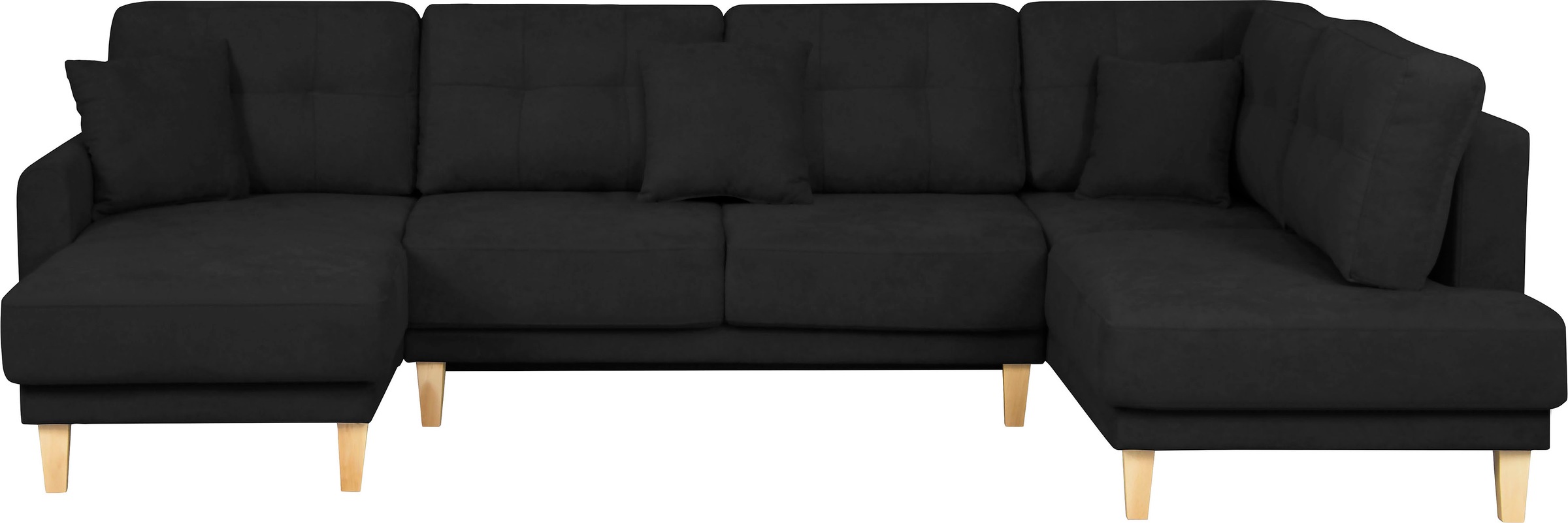 Home affaire Wohnlandschaft »TRIPLO U-Form wahlweise mit Schlaffunktion, B/T/H: 310/192/90 cm«, Schlafsofa, auch mit Bettkasten, Steppung im Rückenkissen