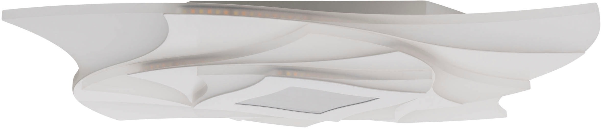 näve LED Deckenleuchte »Liora« LED-Modul 1 Stk. warmweiß - kaltweiß 3D-Effekt, CCT, Memory, Nachtlicht, dimmbar per Fernbedienung, weiß
