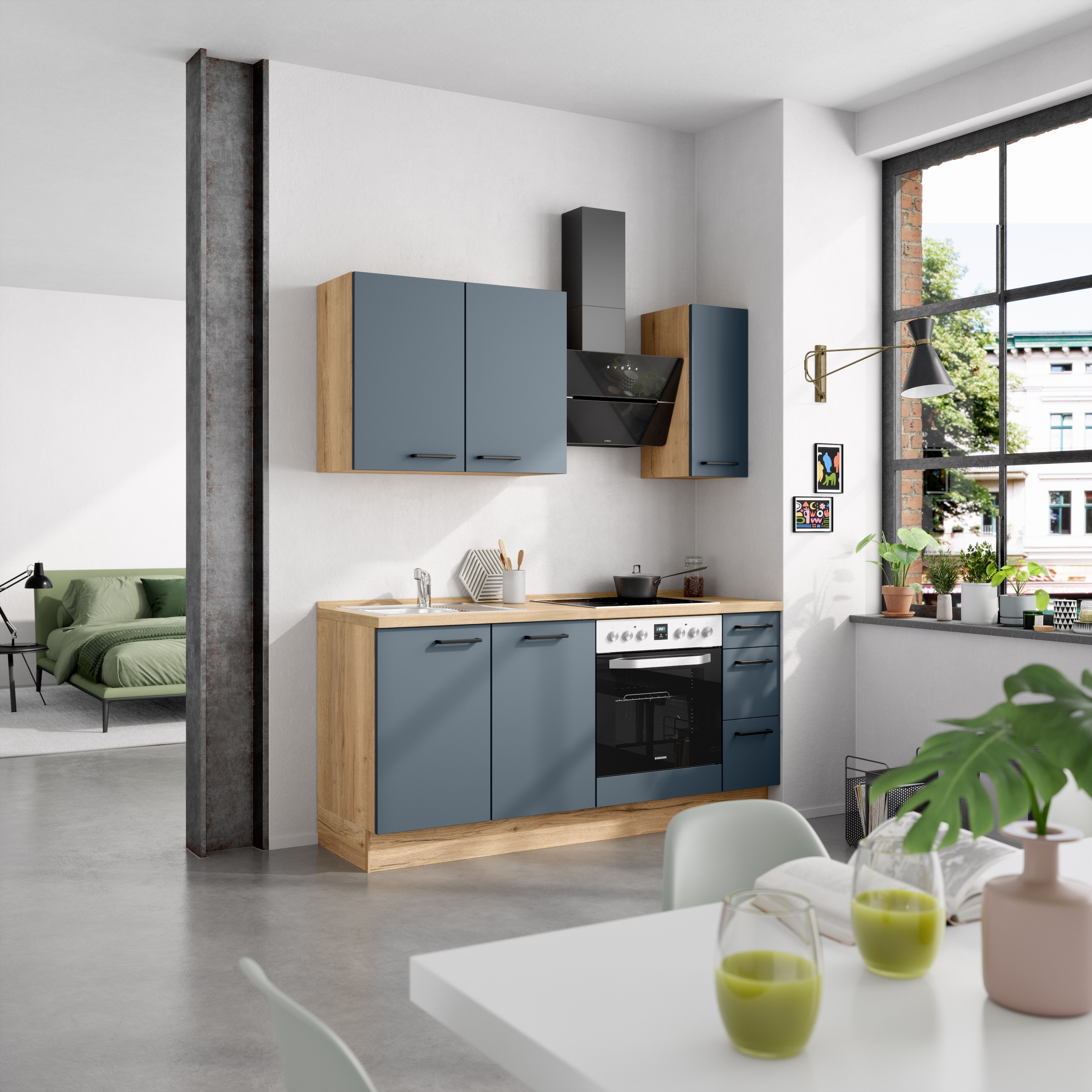 nobilia® Küchenzeile »"Easytouch II"«, vormontiert, Ausrichtung wählbar, Breite 180 cm, wahlw. mit E-Geräten