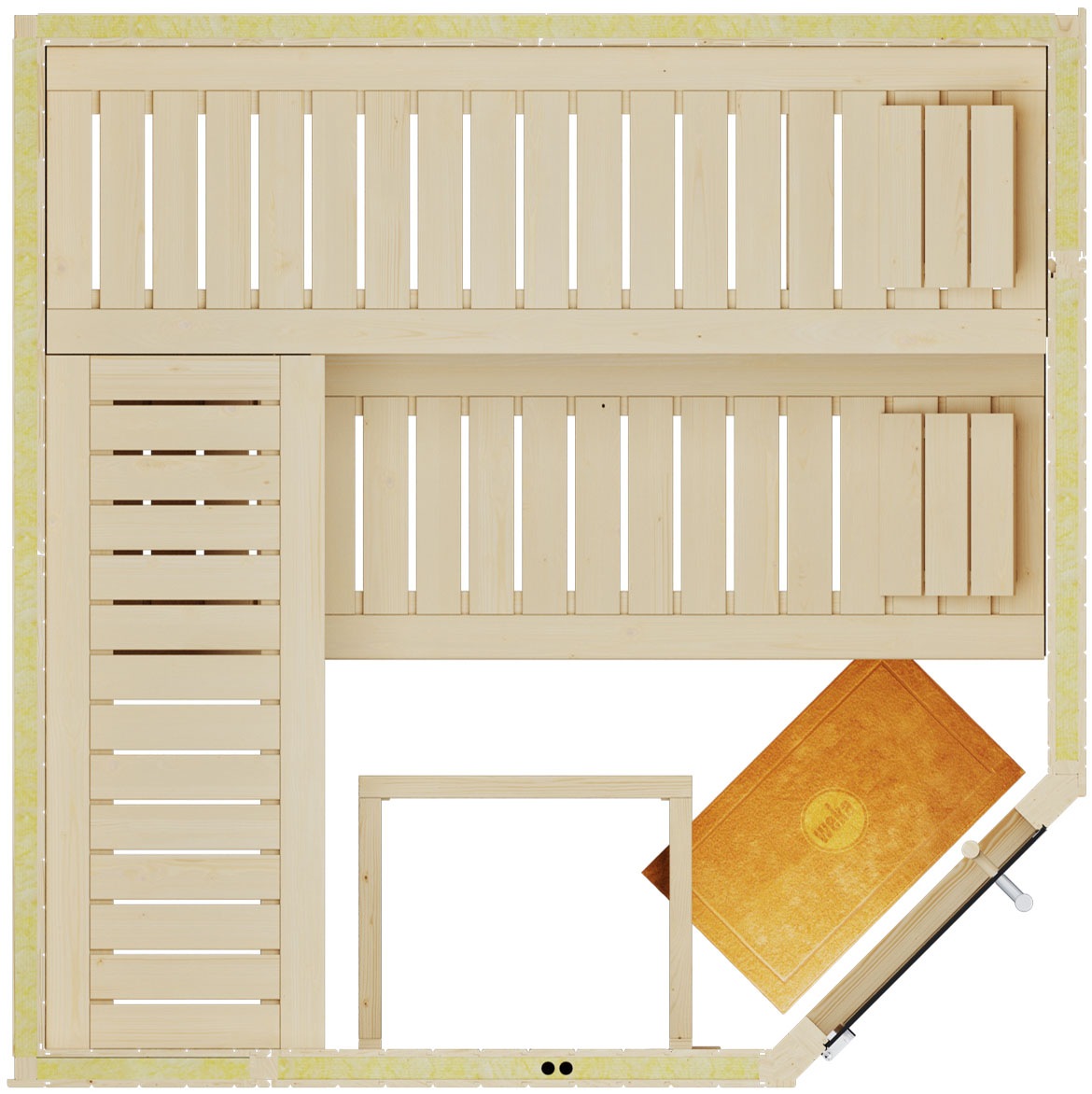 weka Sauna »Element-Ecksauna VARBERG 3« vorgefertigte Elemente, moderne Ganzglastür