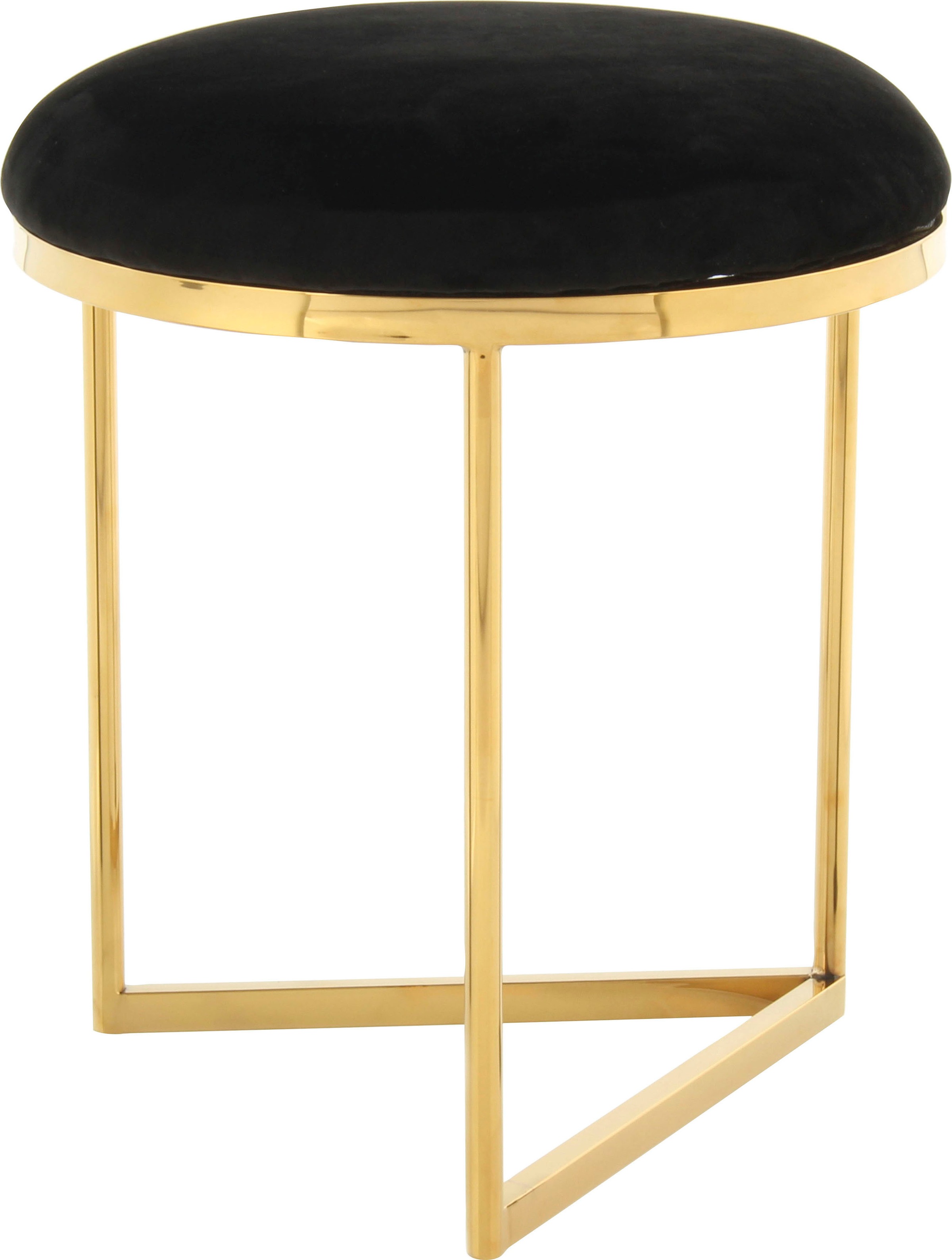 Kayoom Sitzhocker »Hocker Wynona 325, in stilvollem Design, mit dreieckiger Grundform«, (1 St.), glamourös, hochwertig, mit gepolsterter Sitzfläche in runder Form