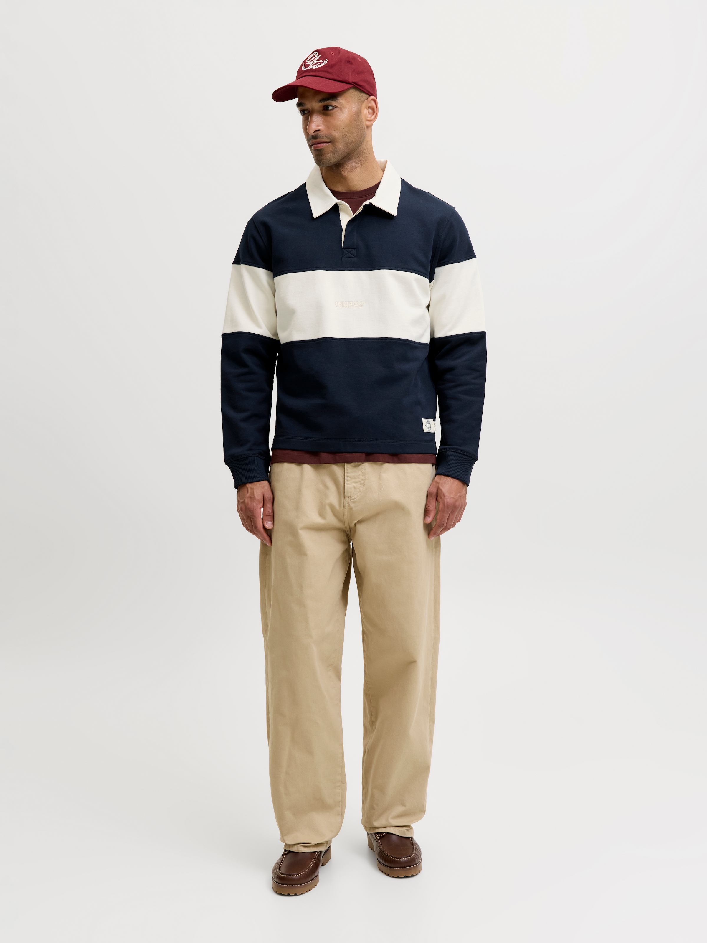 Jack & Jones Sweatshirt »JORFREDERIKSBERG BLOCKING SWEAT POLO SN«, Baumwolle, relaxed fit
