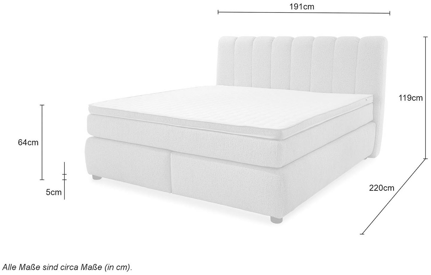 Jockenhöfer Gruppe Boxspringbett »Tilda, wahlweise mit oder ohne Bettkasten« inkl. 7-Zonen-TTFK-Matratze, Kaltschaumtopper, 180x200cm