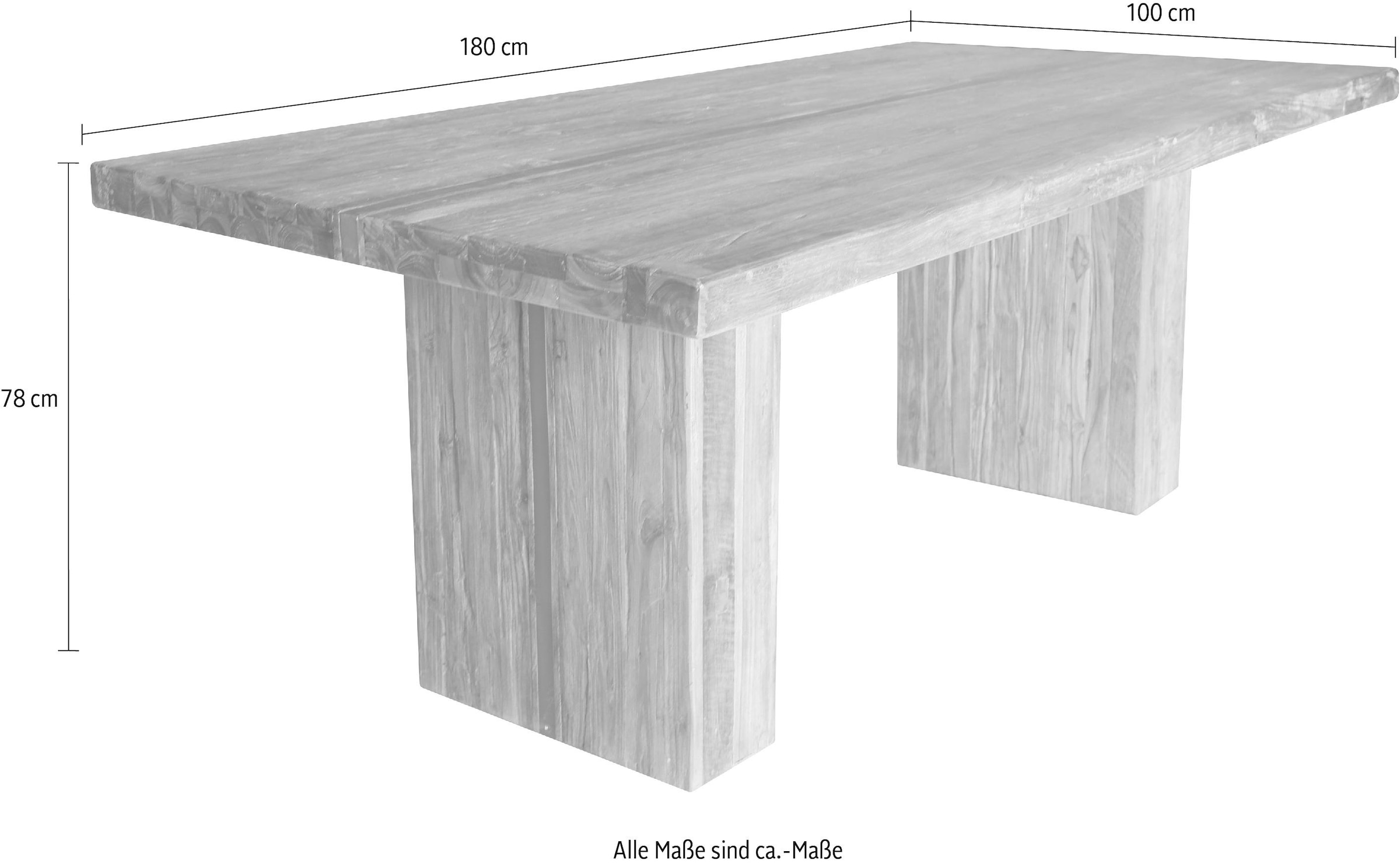 SIT Esstisch »Banda« mit eingelegtem Metallband, Shabby Chic, Vintage