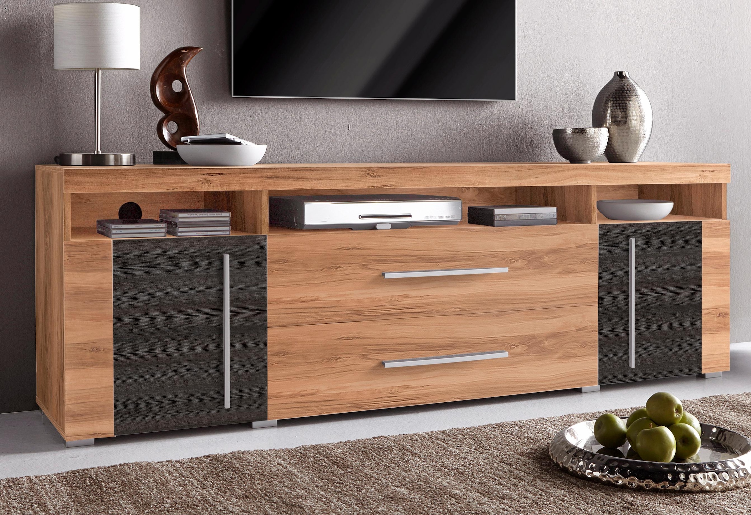 INOSIGN Lowboard »Roger,Breite 182 cm, stilvolle TV-Kommode, 2Türen 2 Schubladen«, TV-Schrank mit viel Stauraum, TV-Board