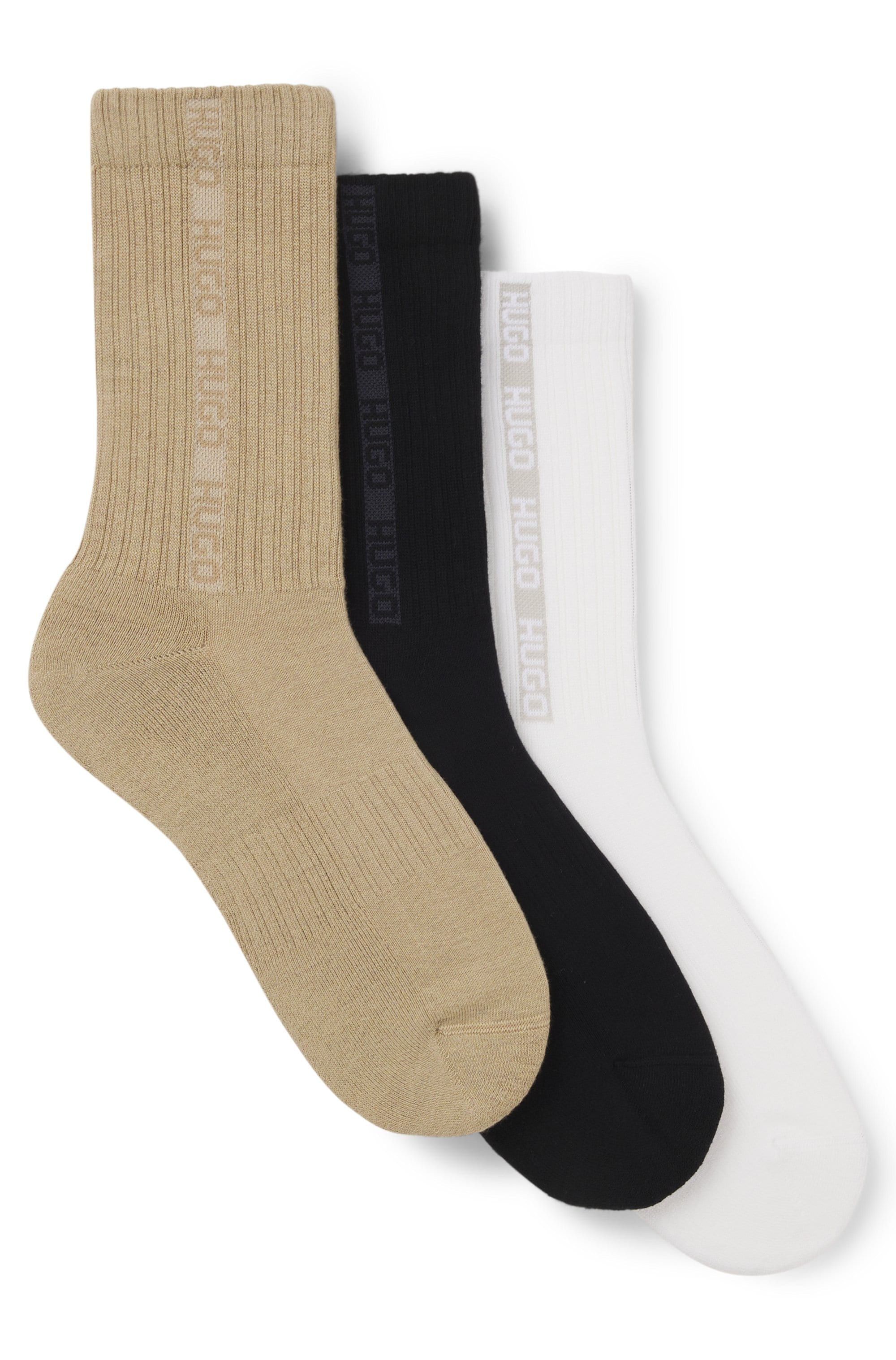 HUGO Underwear Basicsocken »3P QS RIB TAPE MD« mit Rippdetails günstig online kaufen