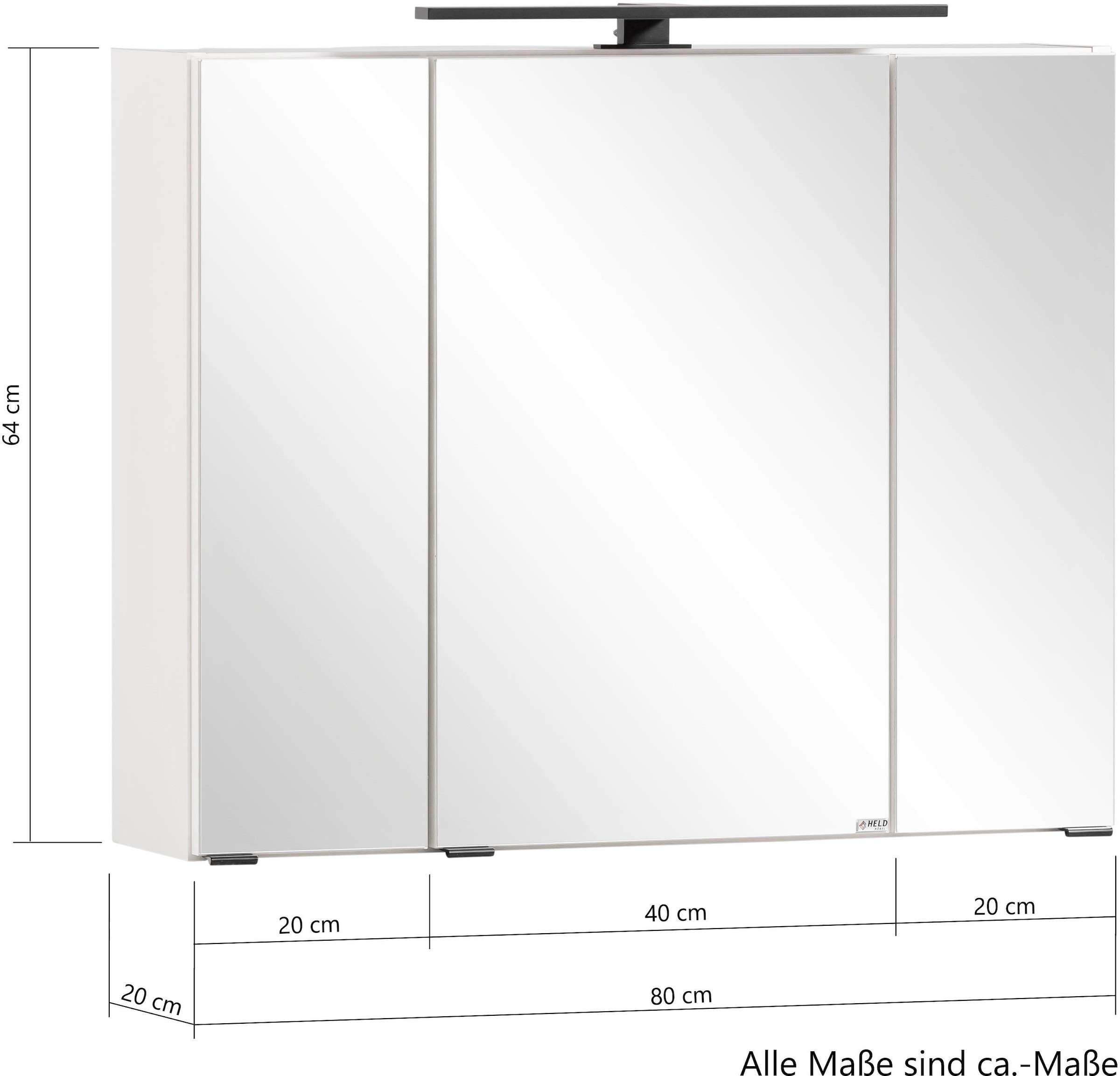 welltime Spiegelschrank »Lana«, Badmöbel, 80 cm breit