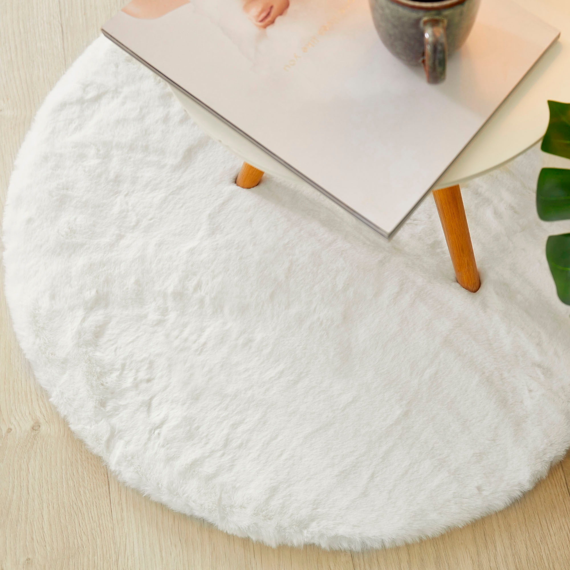 LUXOR living Fellteppich »Novara«, rund, 35 mm Höhe, Kunstfell, Kaninchenfell-Haptik, besonders weicher Hochflor