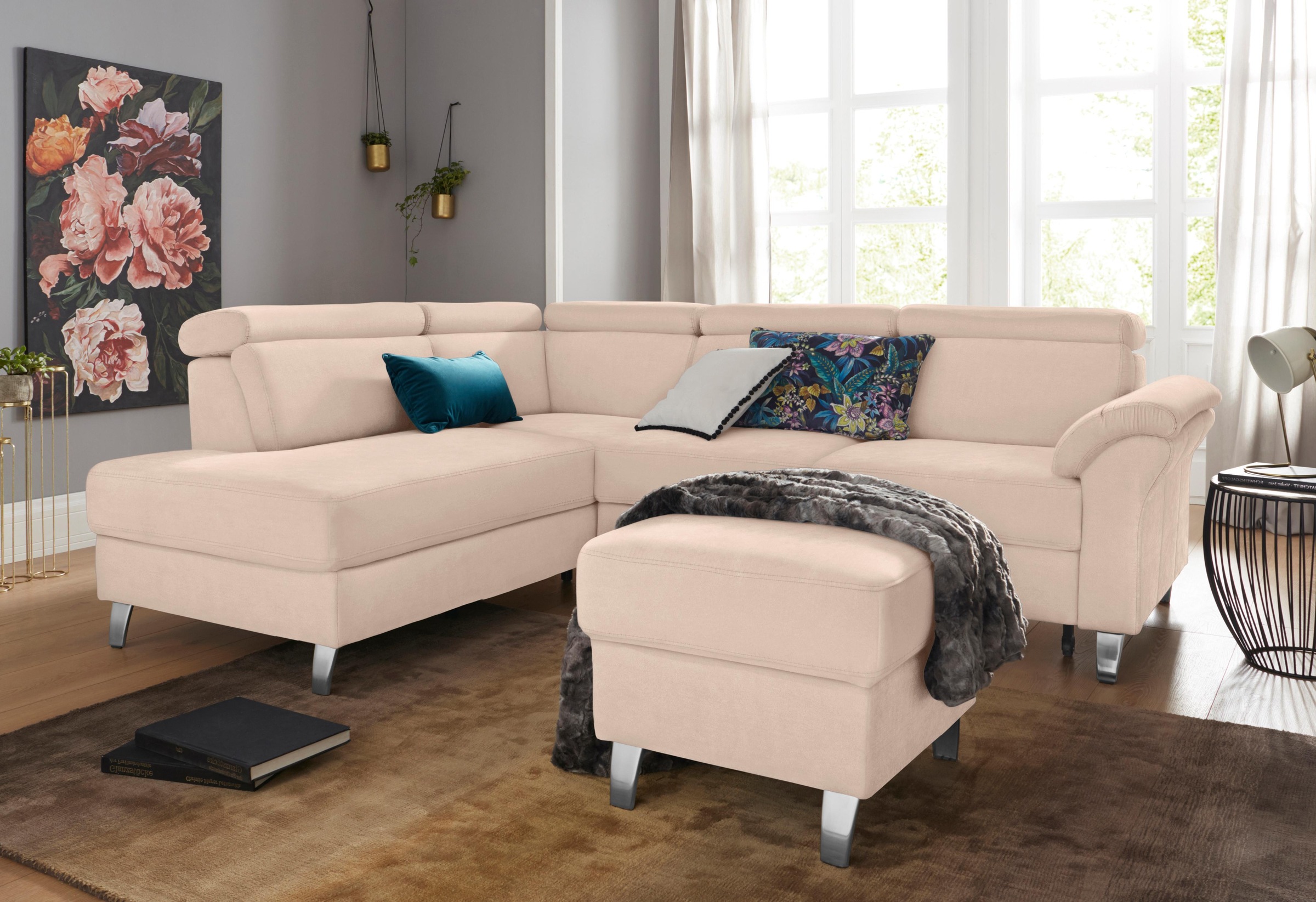 sit&more Ecksofa »Arngast L-Form« inklusive Kopfteilverstellung und Federke günstig online kaufen